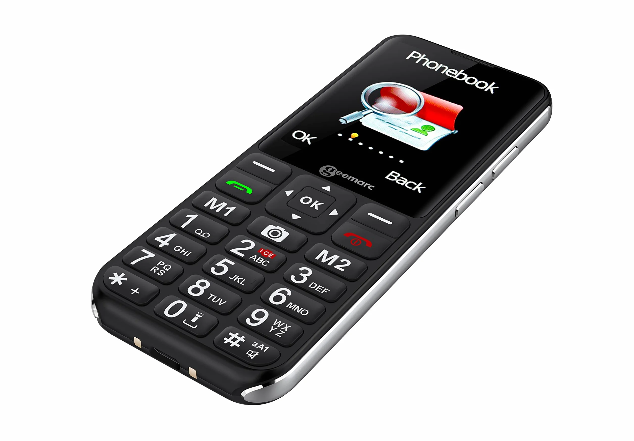 Geemarc CL8600 4G telefon komórkowy ze zwiększoną głośnością odbioru, dużymi przyciskami, funkcją SOS i przyciskami pamięci dla osób starszych, dla audiolezów, odblokowany i Bluetooth, wersja IT