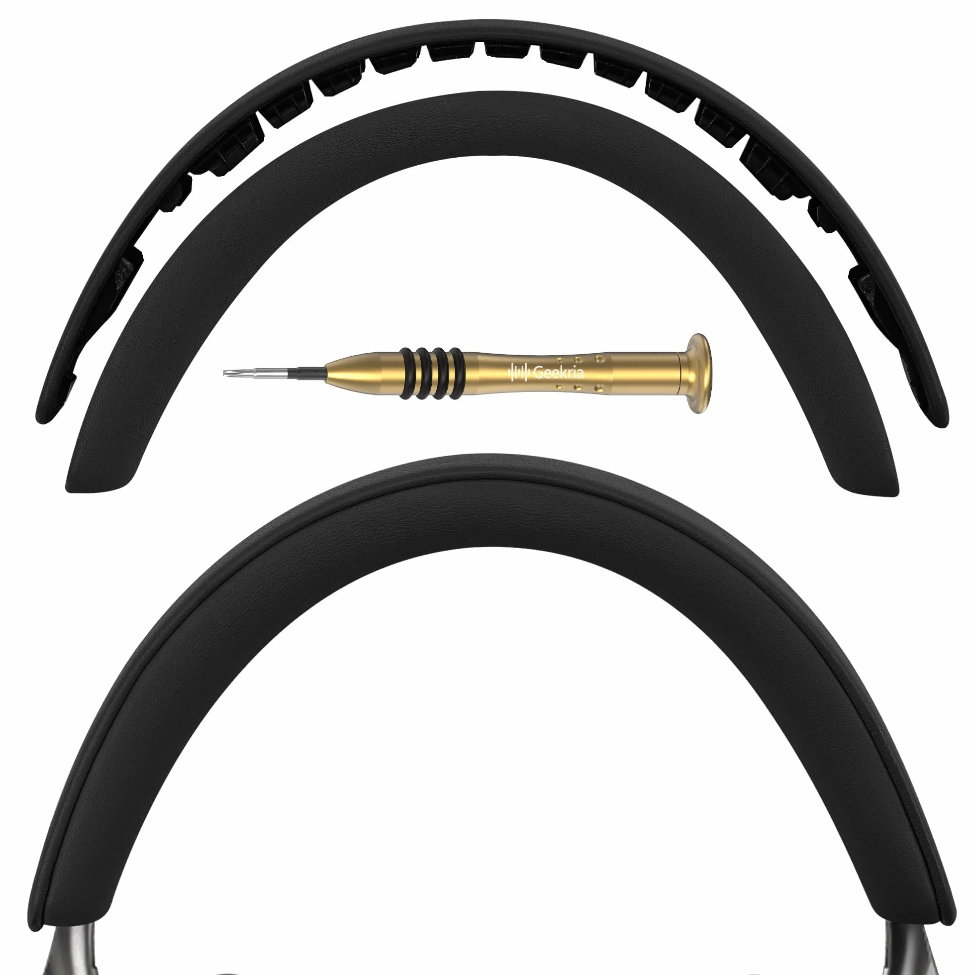 Geekria Poduszka pałąka ze skórą owczą kompatybilna z Bowers & Wilkins Px8 / Px7S2 / Px7S2e (niekompatybilna z Px7 / Px7S3) słuchawki, zamienny element naprawczy opaski (Czarny)