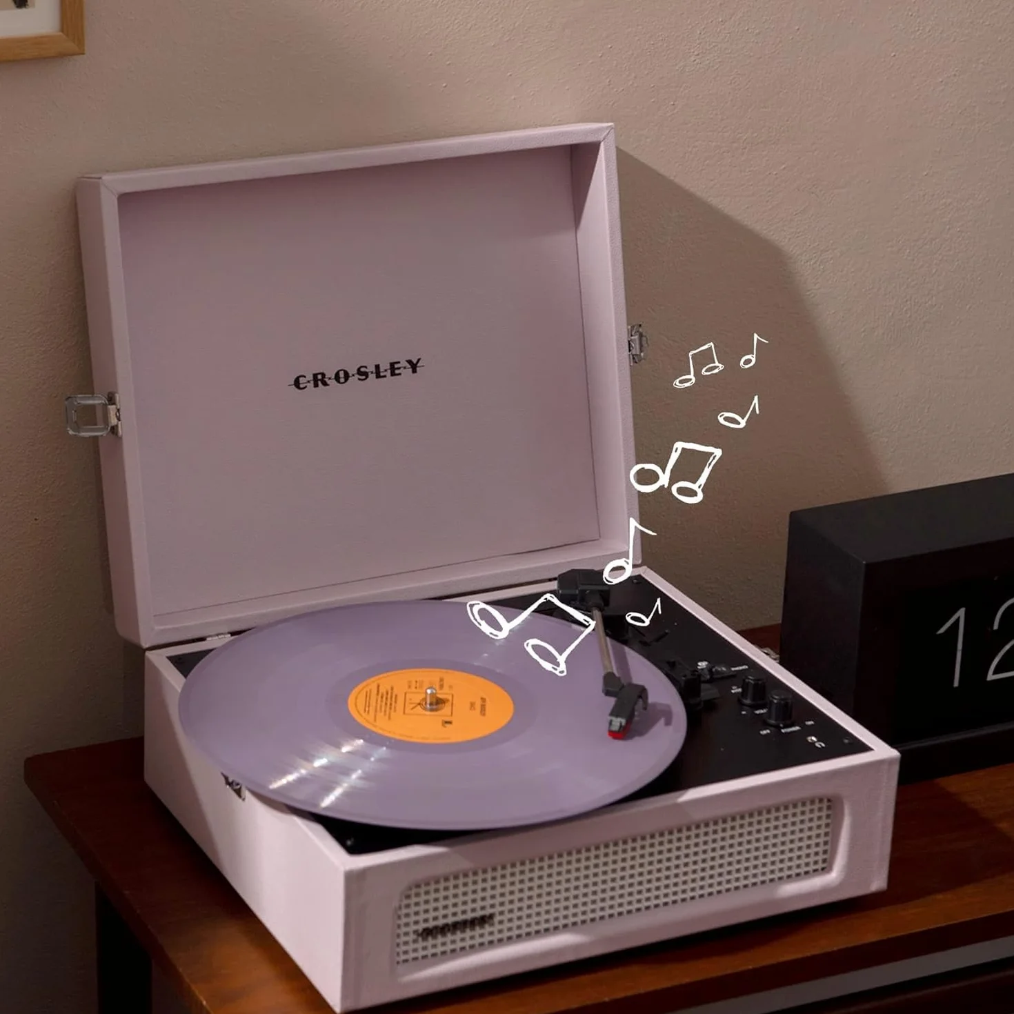 Crosley Voyager gramofon z Bluetooth i AUX 3-biegowy odtwarzacz winylowy 7" 10" 12" przenośny ametyst