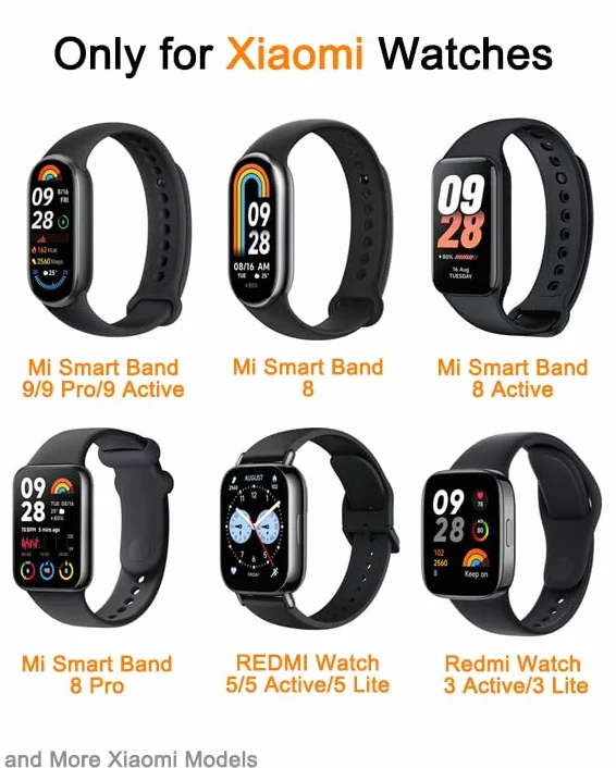 Magnetyczny kabel do ładowania Xiaomi Mi Smart Band 8/8 Pro/8 Active, Redmi Smart Band 2, Redmi Watch 4/3 Active/3 Lite 1m