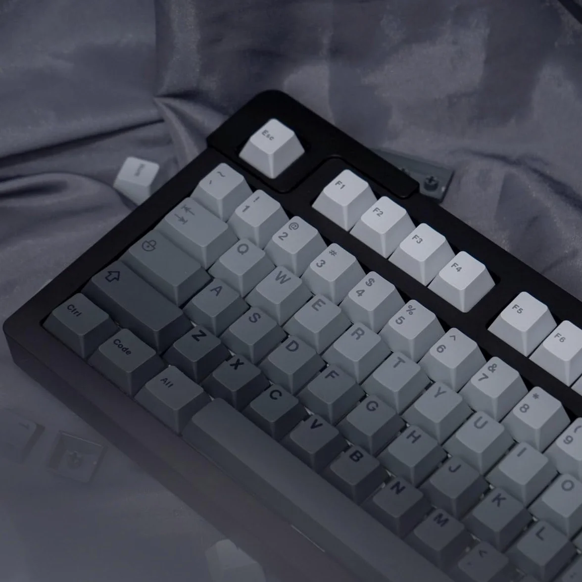 Gradient szare nasadki klawiszy Cherry Profile Dye Sub PBT zestaw 125 klawiszy do 61/87/104/108 Cherry MX klawiatura mechaniczna