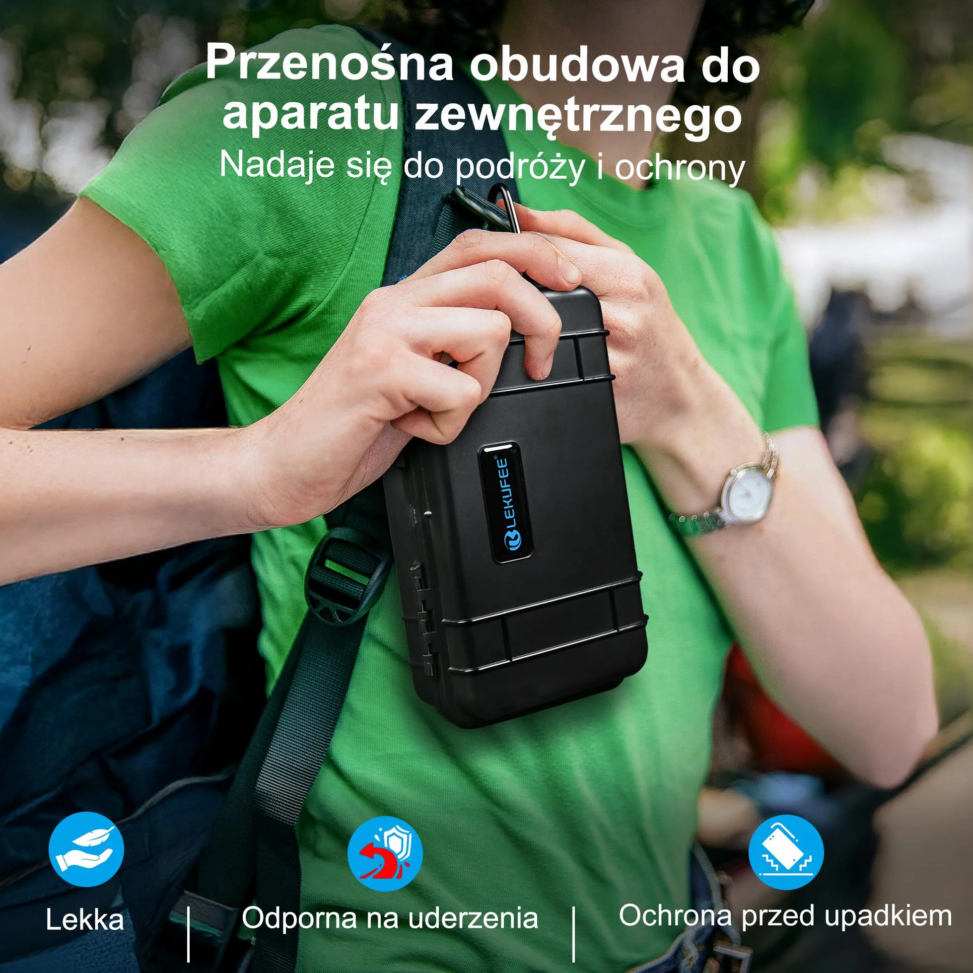 Lekufee Wodoodporna Twarda Walizka Podróżna do Sony ZV-1F, ZV-1, ZV-1 II, Kamery Vlog, Baterii i Akcesoriów
