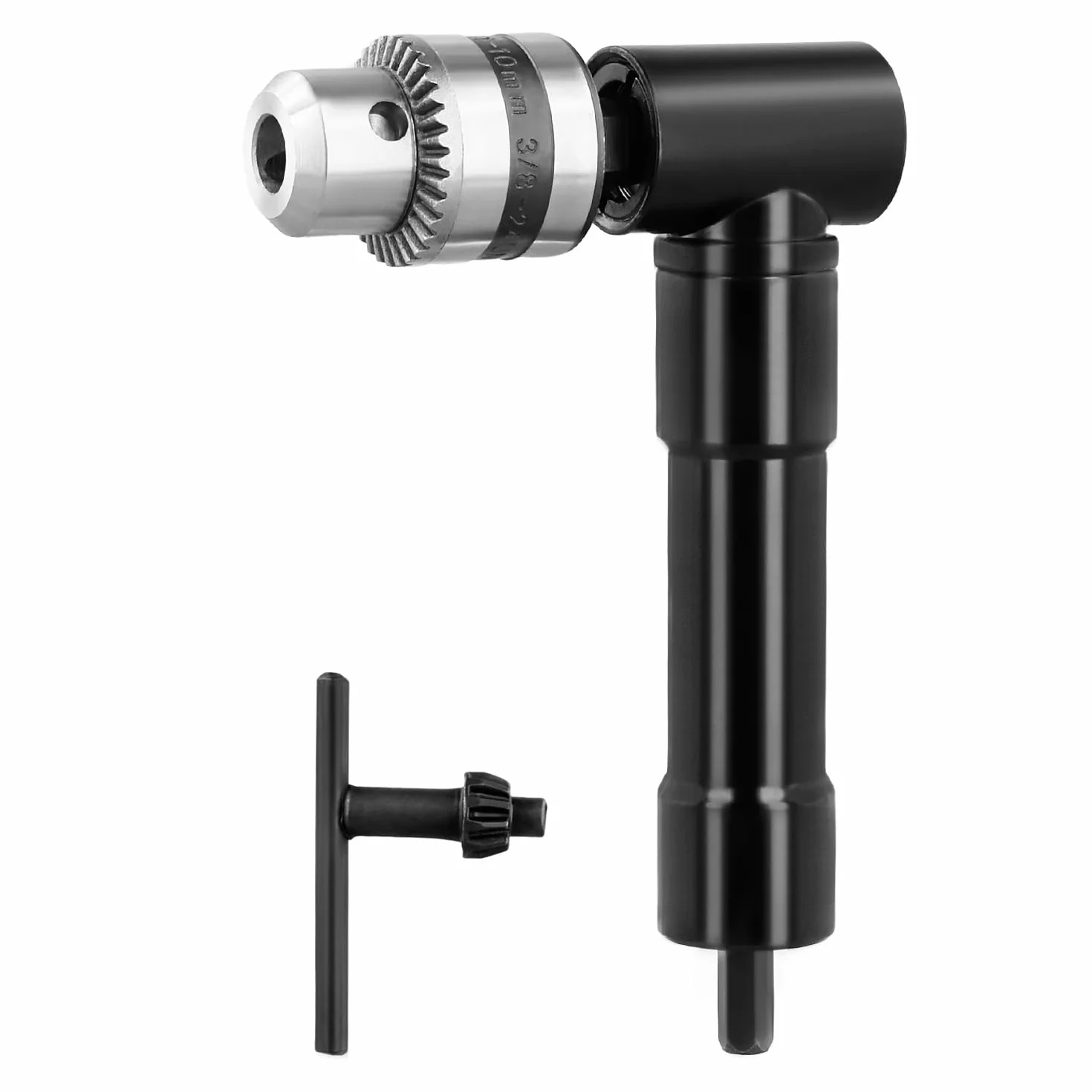 QWORK® Adapter do wierteł kątowych, uchwyt kątowy 90°, uchwyt wiertarski 0,8-10 mm, stop aluminium, maksymalny moment obrotowy 25 Nm