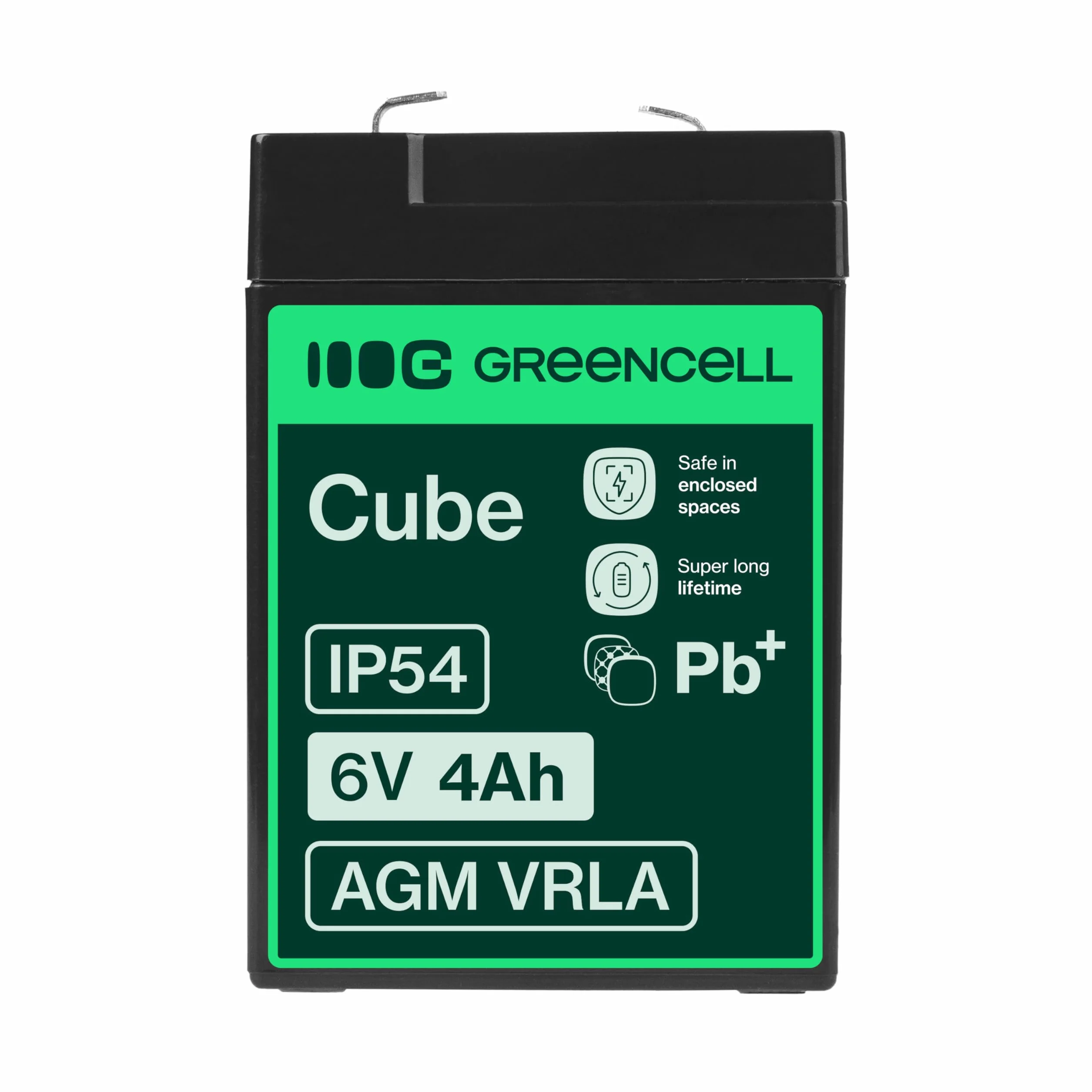 Green Cell AGM 6 V 4 Ah VRLA akumulator ołowiowy, akumulator ołowiowy, akumulator zastępczy, akumulator żelowy, akumulator akumulatorowy, odporny na cykle pracy, zabawka elektryczna, alarm, prąd