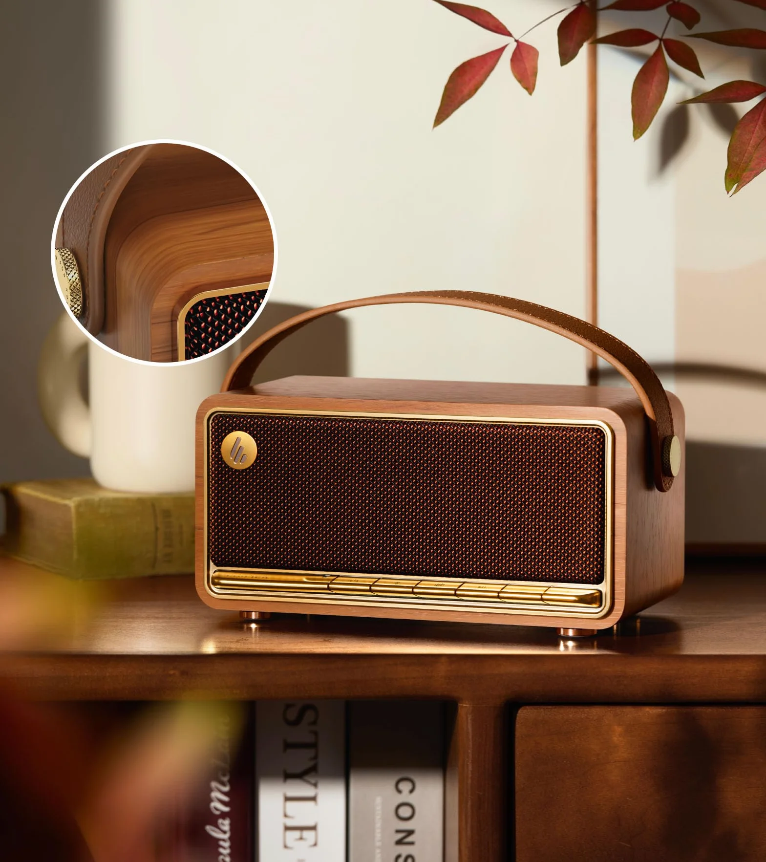 Edifier MP330 Przenośny głośnik Bluetooth 40 W RMS Hi-Res Stereo 360° 19 h Brązowy