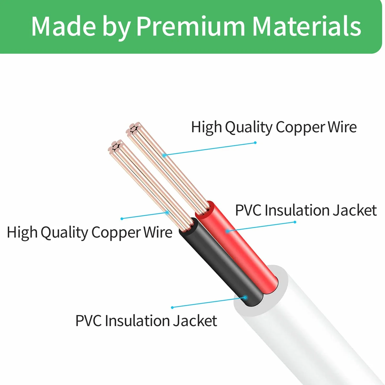 Przedłużacz DC 2 m 5,5 mm x 2,1 mm 5-24 V biały