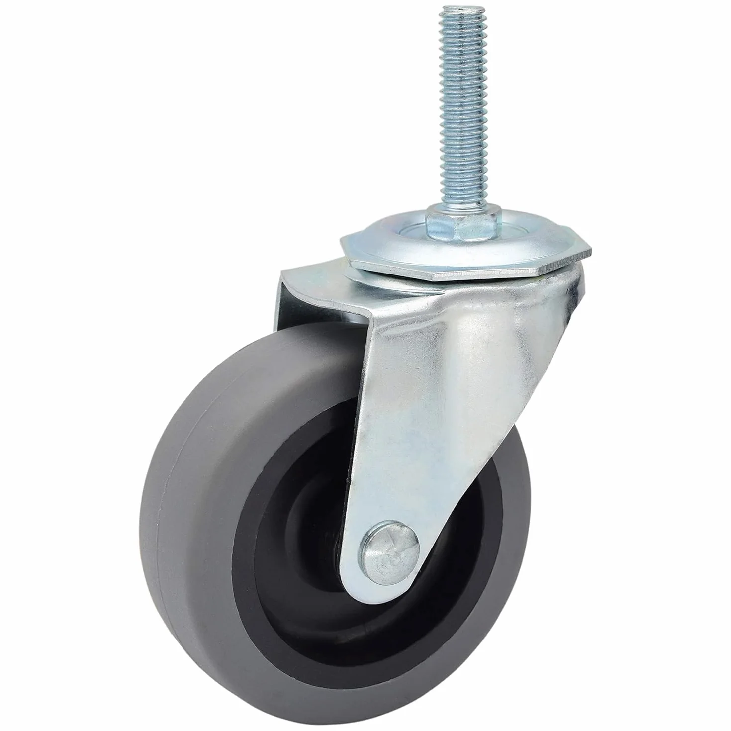 Koła jezdne, trzpień gwintowany 3 cale, kółka TPR 3/8"-16 x 1-1/2", wytrzymałe koło z gumy termoizolacyjnej, nośność 450 funtów, zestaw 4 szt.