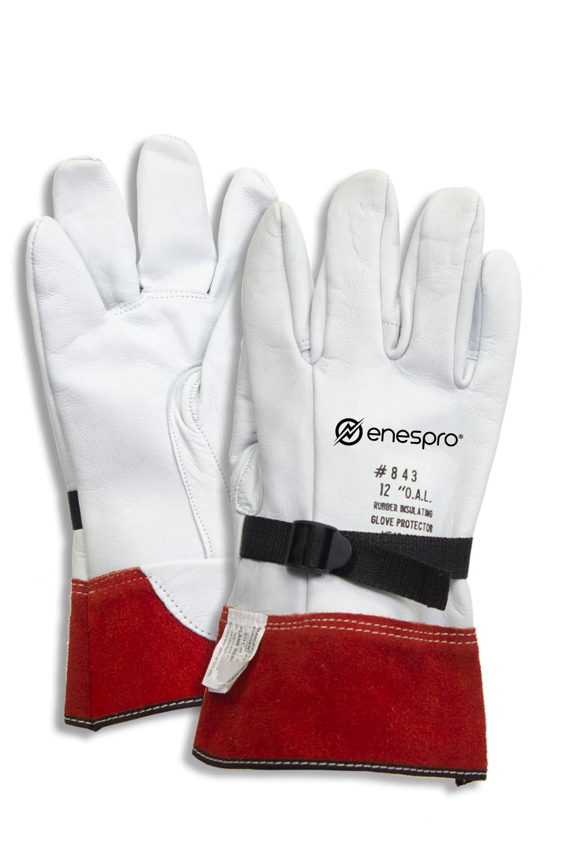 National Safety Apparel DWH12L8 skórzane ochraniacze z paskiem zaciskowym, 30 cm, rozmiar 8 rękawiczek, białe