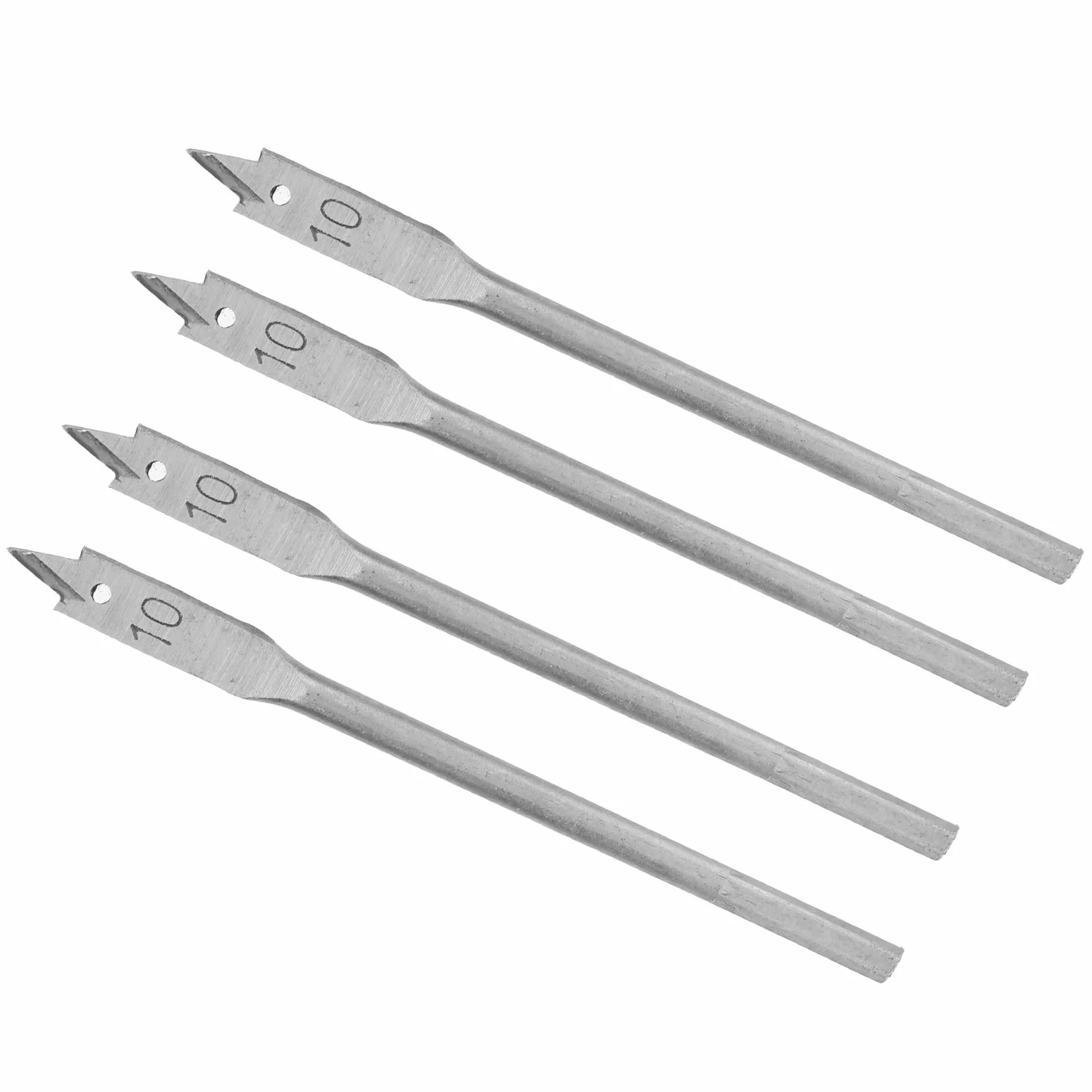4 szt. Zestaw wierteł łopatkowych, 12 mm płaskie wiertło do drewna, wiosło ze stali wysokowęglowej płaskie bity otwieracz do otworów w drewnie DIY narzędzia do wiercenia (10 mm)