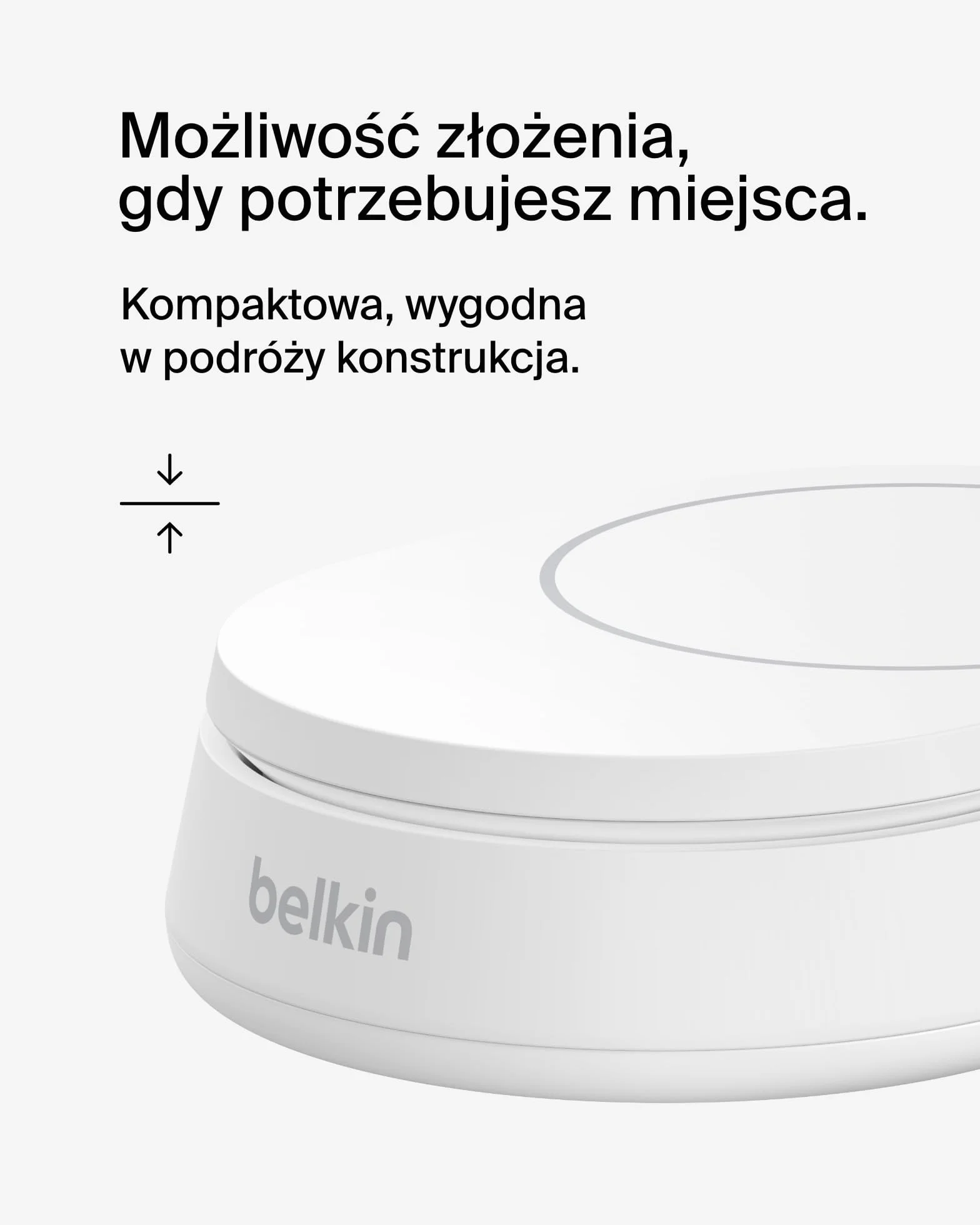 Belkin BoostCharge Pro konwertowalna podstawka ładująca 15W MagSafe bezprzewodowa ładowarka Qi2 do iPhone 15, 14, AirPods biała