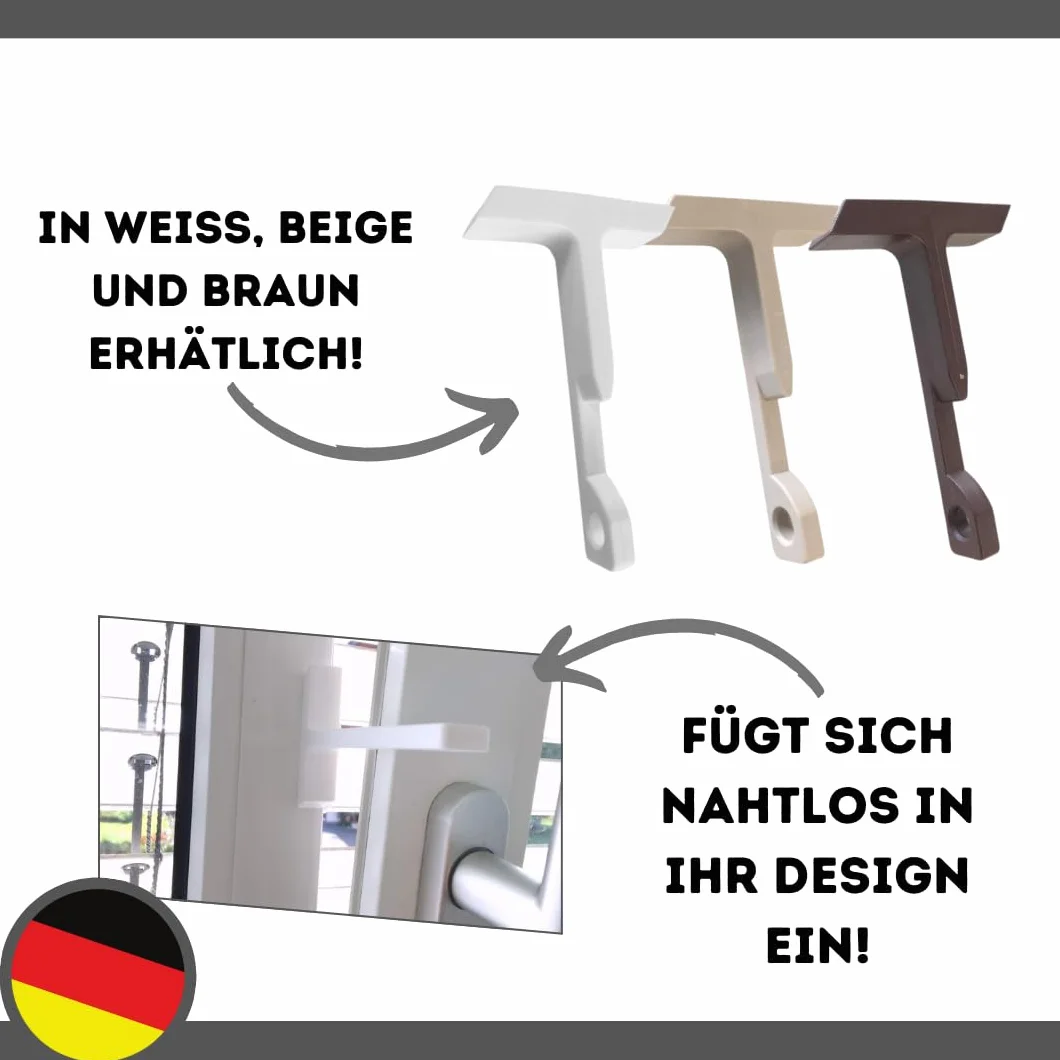 Quality Collection | Zamykacz do okien uchylnych | Zatyczka do okien | Zestaw 4 szt. | Biały | Wytrzymała zatyczka do okien uchylnych | Prosta stabilna instalacja | Idealny do domu i biura
