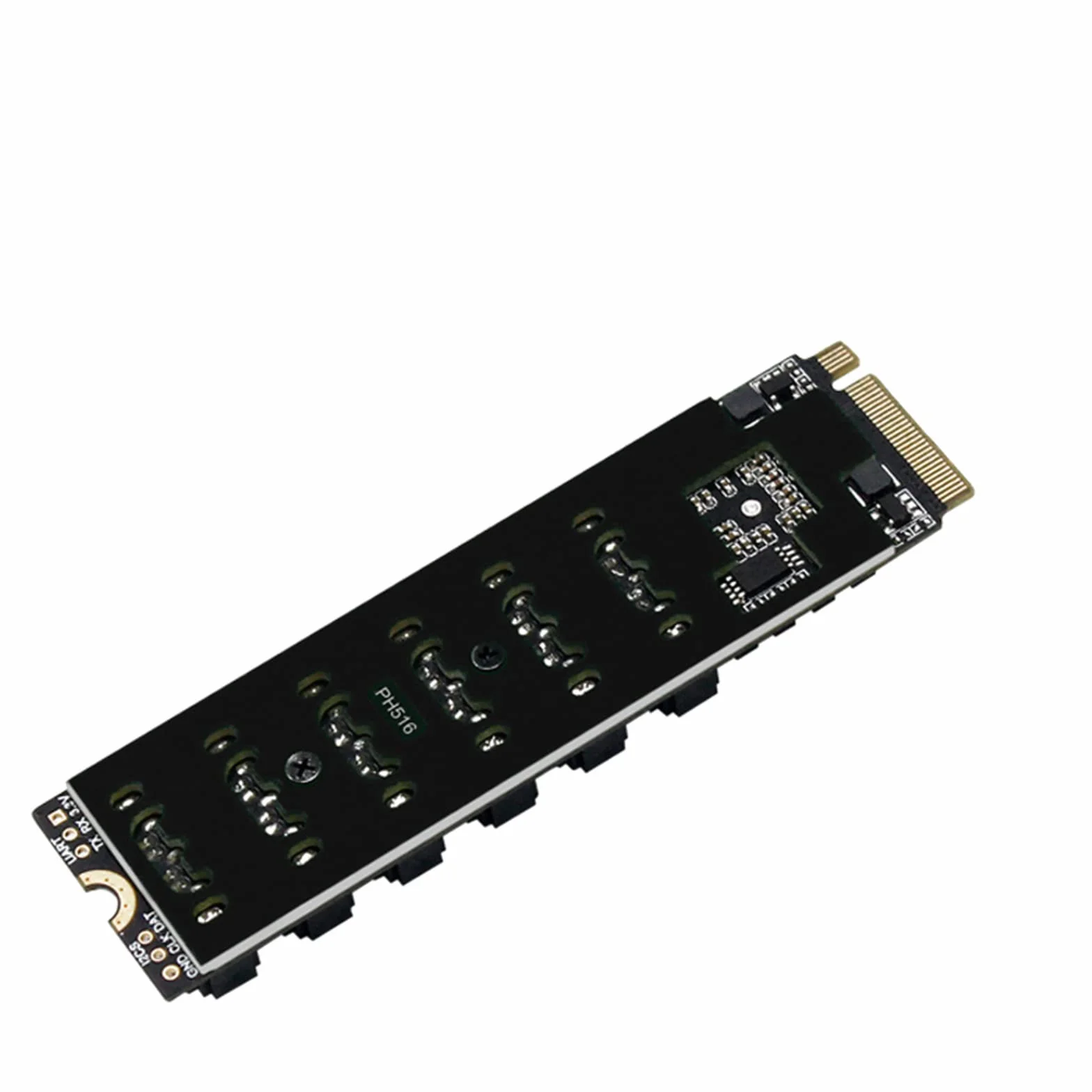 WANGCL Adapter NVMe do SATA M.2 6Port z aluminiowym radiatorem obsługujący PM
