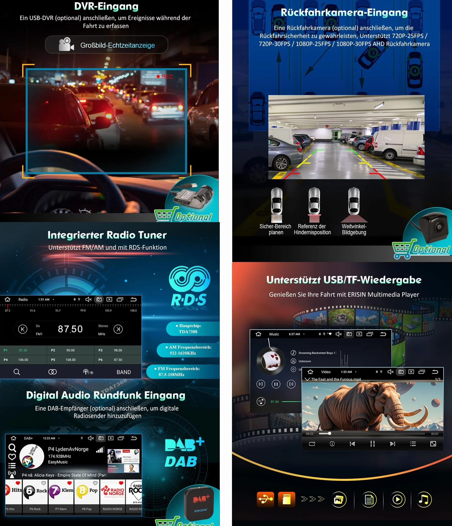 Radio samochodowe Android 14 8-rdzeniowy 4 GB RAM 64 GB ROM GPS Bluetooth CarPlay dla FIAT Grande Punto Linea