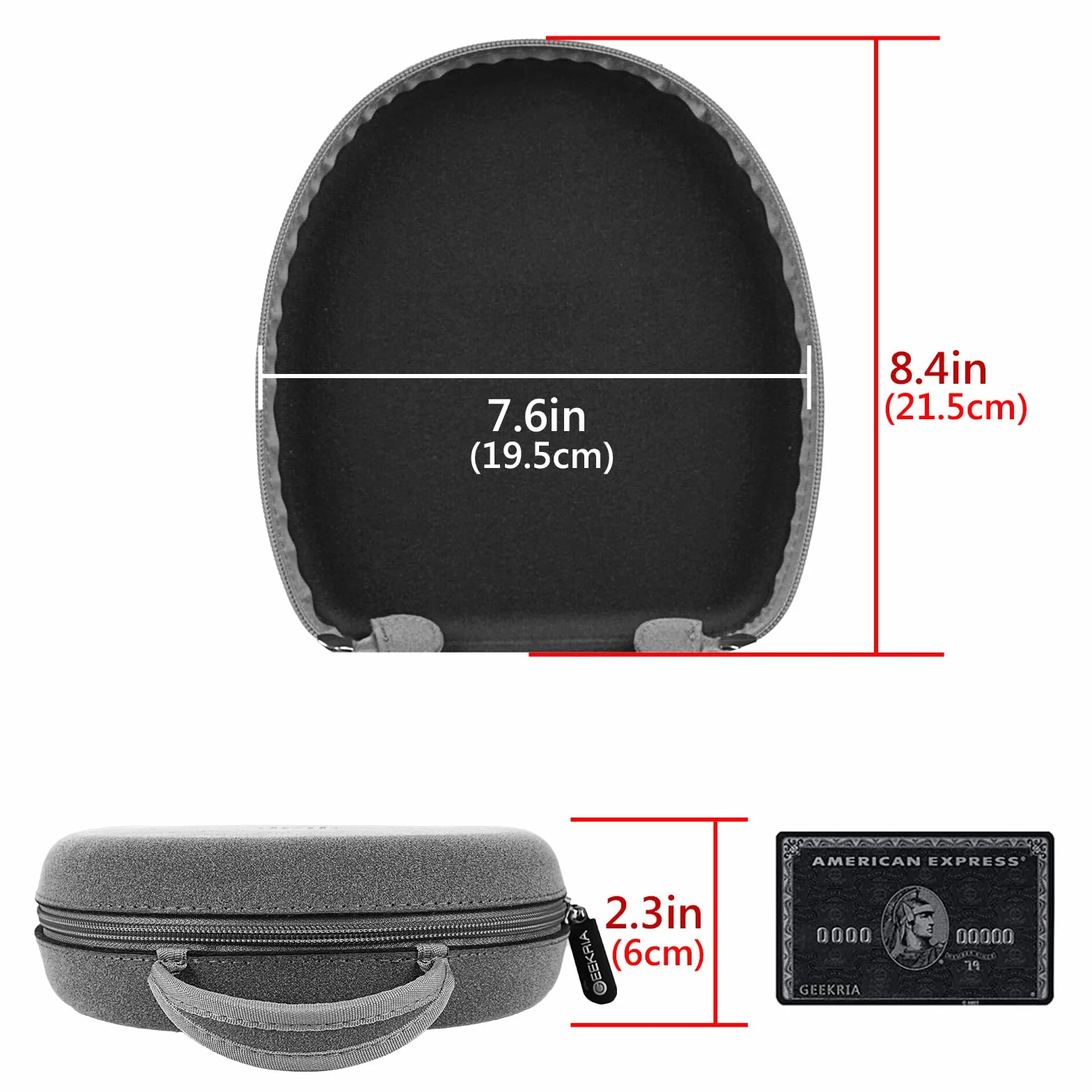 Etui na słuchawki Geekria Shield kompatybilne z Sony WH-1000XM6/1000XM5/1000XM4, WH-CH720n i więcej, zamienne ochronne etui z twardą skorupą z przechowywaniem kabli (Mikrofibra Szara)
