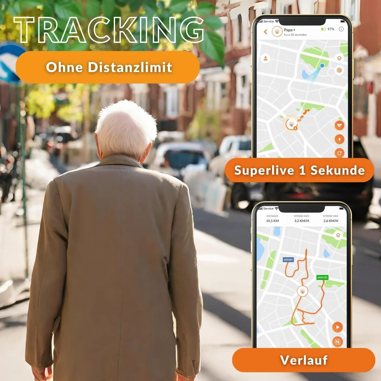 Weenect Przycisk awaryjny GPS dla seniorów 7 dni pracy baterii SOS telefon alarmowy