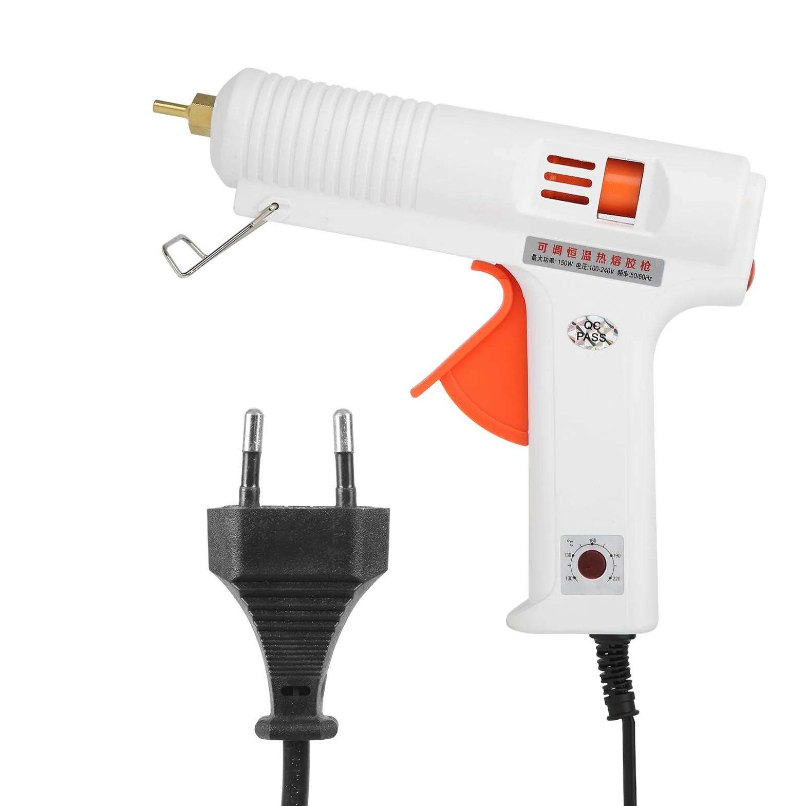 Pistolet do klejenia na gorąco, regulowana stała temperatura 150 W, do napraw domowych, majsterkowania, kolor biały