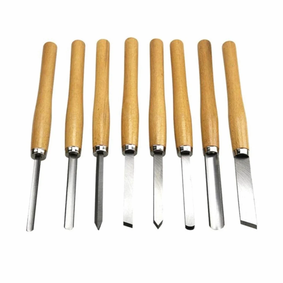 Narzędzia Rzeźbiarskie Dłuta Do Drewna Narzędzia Rzeźbiarskie Dłuto 8 Sztuk Wood Carving Tokarka Dłuta Zestaw Narzędzia Turning Wood Solar Plexus Skew Pożegnanie Spear