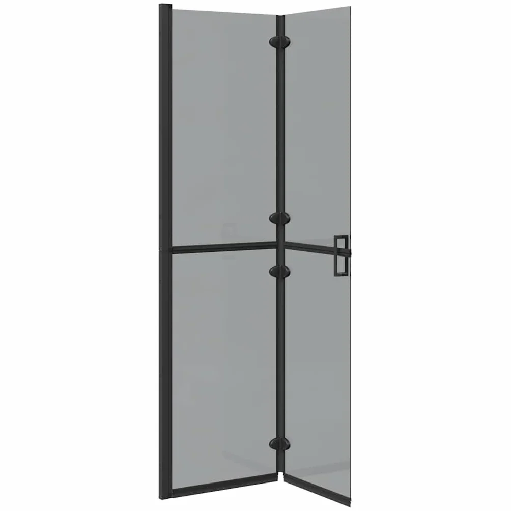 Ścianka prysznicowa Walk-In czarna 100 x 6,5 x 190 cm z aluminium i szkła bezpiecznego ESG, składana kabina prysznicowa z nanopowłoką jako ochrona przed pryskaniem i ściana boczna do łazienki