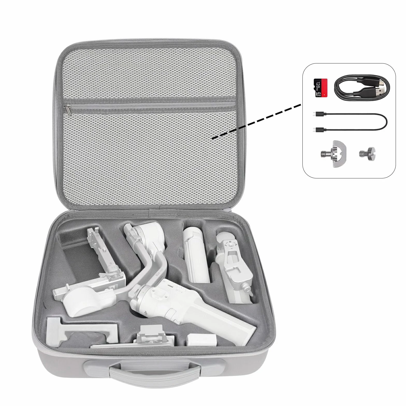 Lekka Etui Transportowa RS4 Mini Wodoodporna Twarda Torba Ochronna do DJI RS4 MINI Creator Combo, Szara