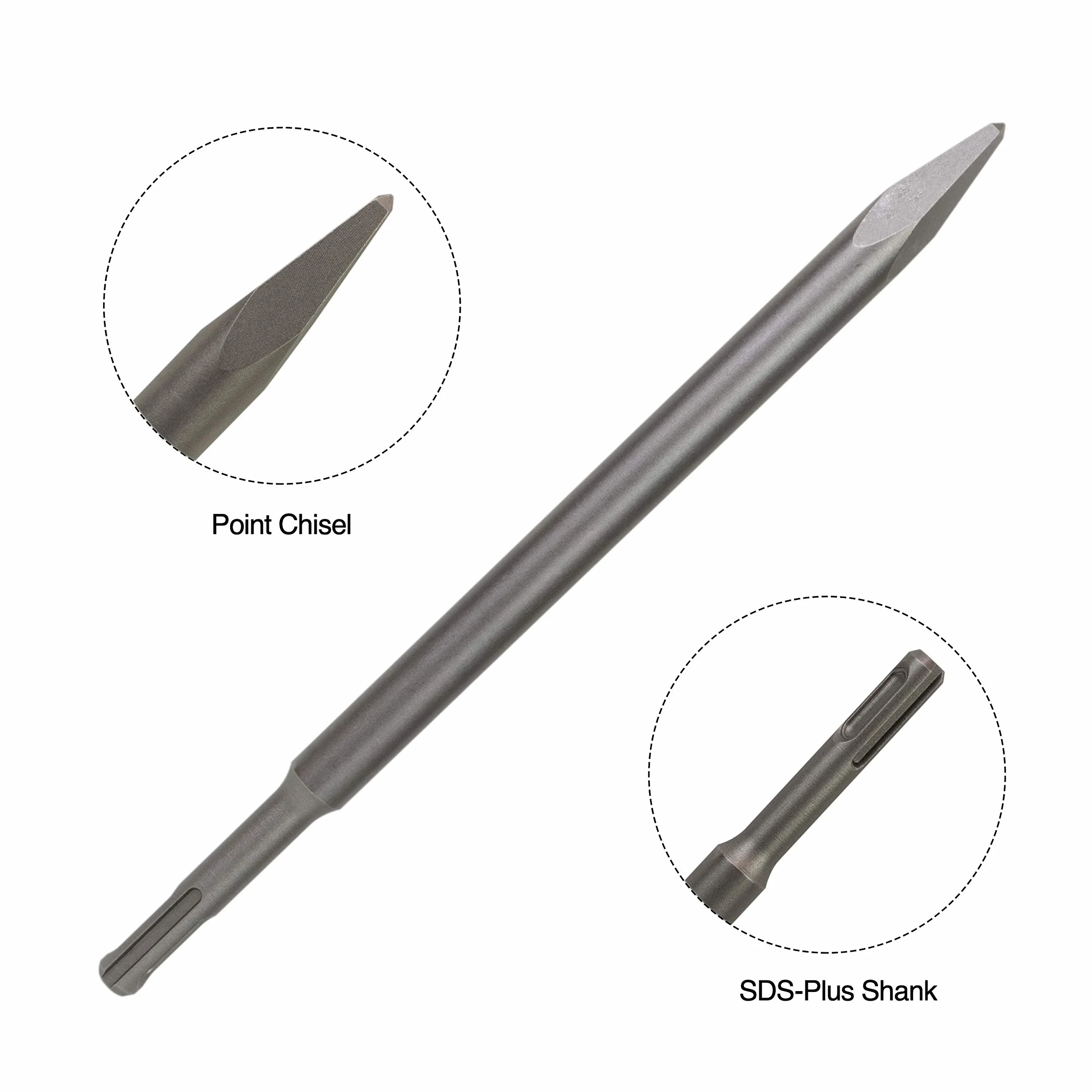 SDS Plus 4-częściowy zestaw dłut, wiertło do skrobania cienkiego 7,6 cm x 25,4 cm, dłuto punktowe, dłuto płaskie, szerokie dłuto - dłuto SDS do wiertarek udarowych - usuwanie płytek