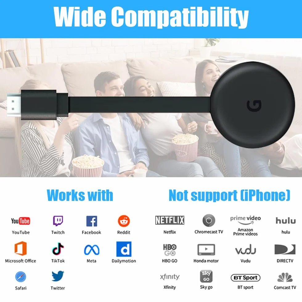 Bezprzewodowy adapter HDMI 5G 4K Full HD Miracast Display Dongle do TV Android iOS PC