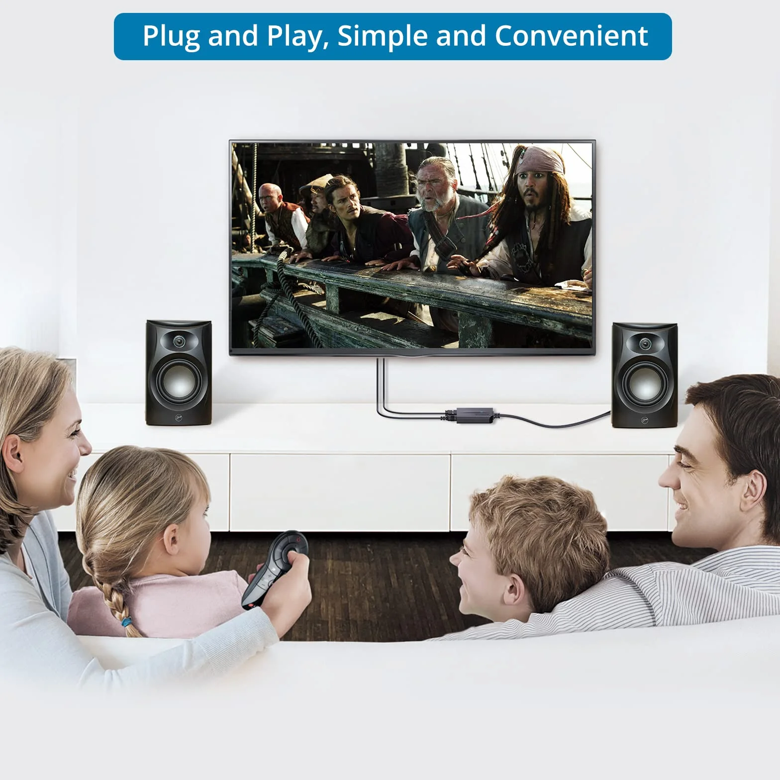 AUTOUTLET Konwerter DA 192 kHz DAC cyfrowy na analogowy audio SPDIF Toslink do RCA z kablem optycznym 1 m do HDTV DVD Blu-ray Sky