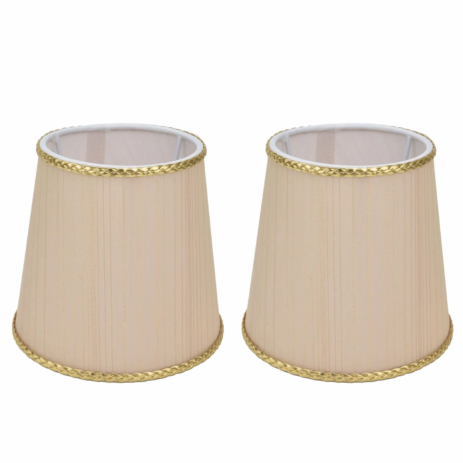 Mały Abażur, Materiałowy Abażur do Lampy Stołowej/podłogowej Mały Abażur Materiałowy Beżowy Abażur ze złotą krawędzią do Lampy Stołowej E14, Lampy Podłogowe