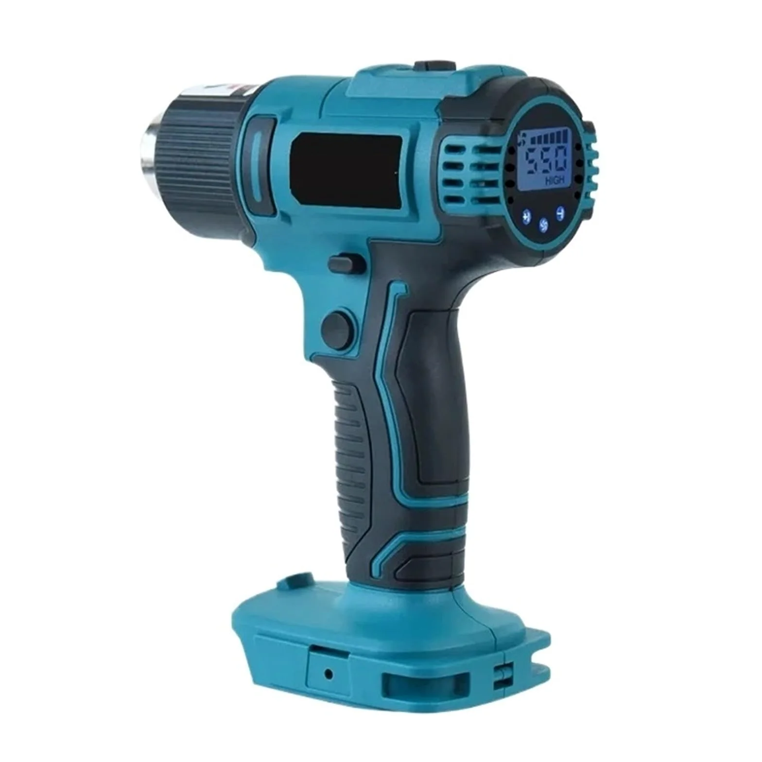 Opalarka Opalarka 18 V 0–550 ℃ 2500 W 2-biegowa Regulacja 6-biegowa Prędkość Wiatru Bezprzewodowa Opalarka Na Gorące Powietrze Do obkurczania PCV, rękodzieła, usuwania farby, fo(Not include Nozzles)