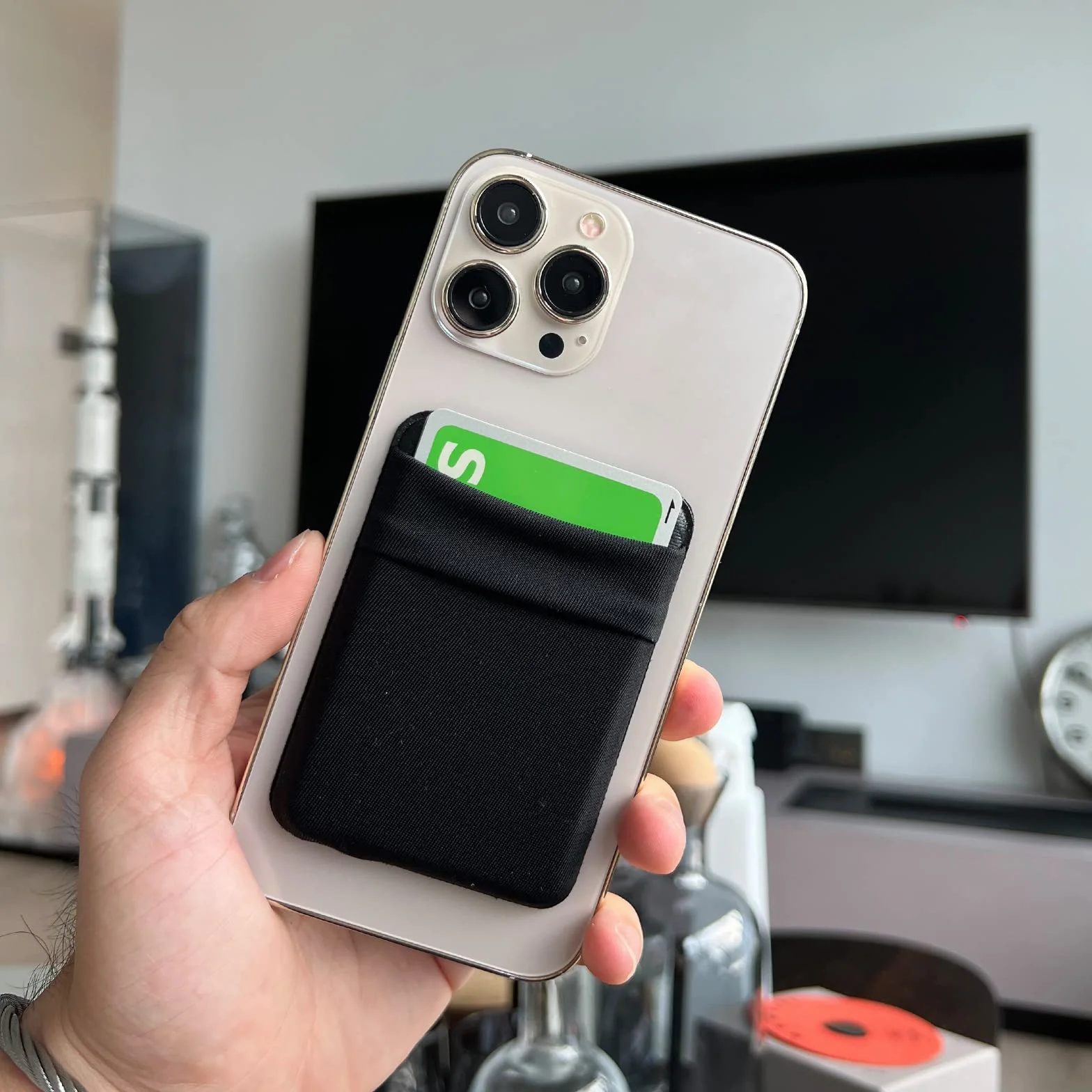 Magnetyczny portfel Mag-Safe do iPhone 14 13 12 Pro Max Plus etui na karty czarny