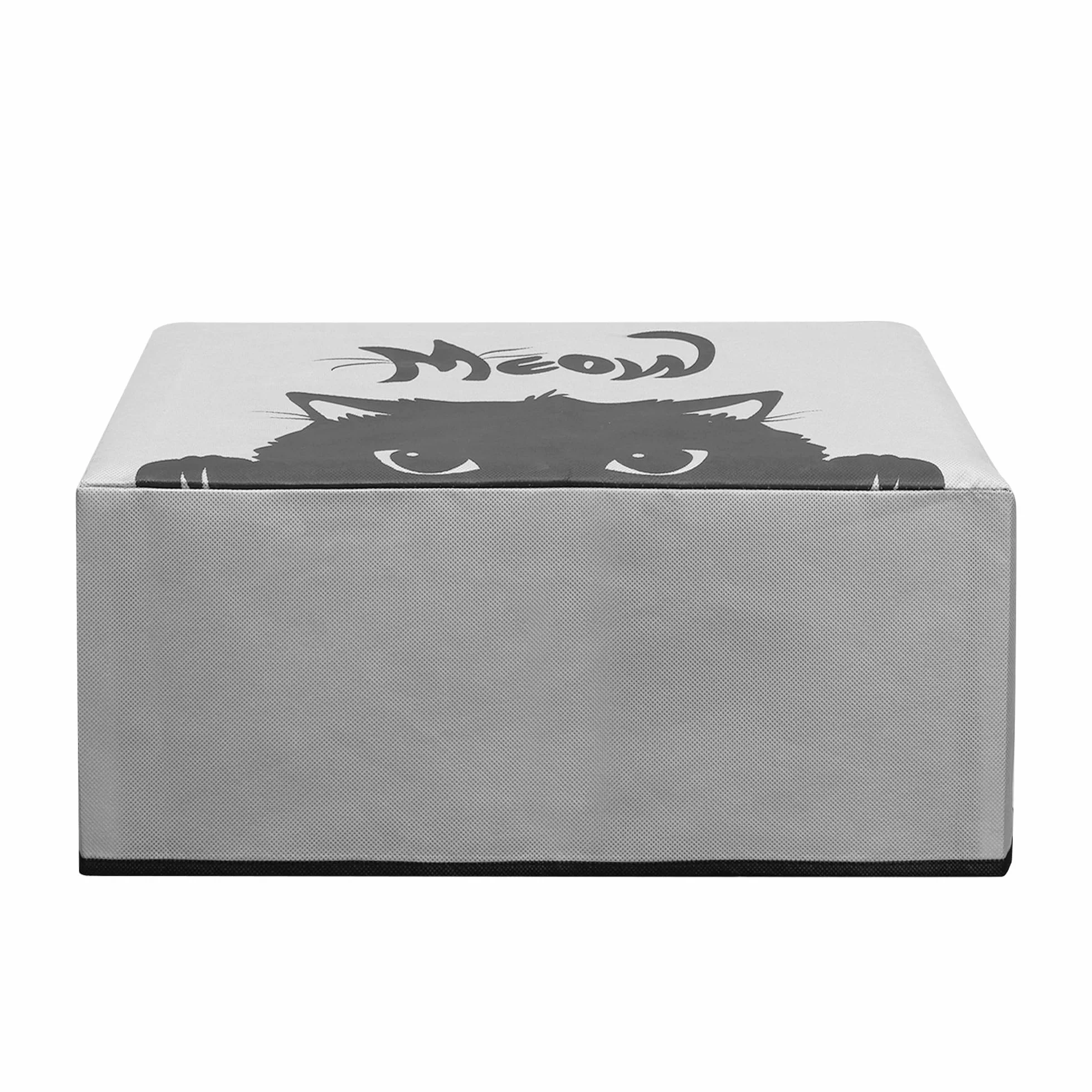 kwmobile Osłona przeciwpyłowa kompatybilna z Canon Pixma TS5150 / 5151 / MG 2555 - etui do drukarki - szary/czarny - Meow Cat