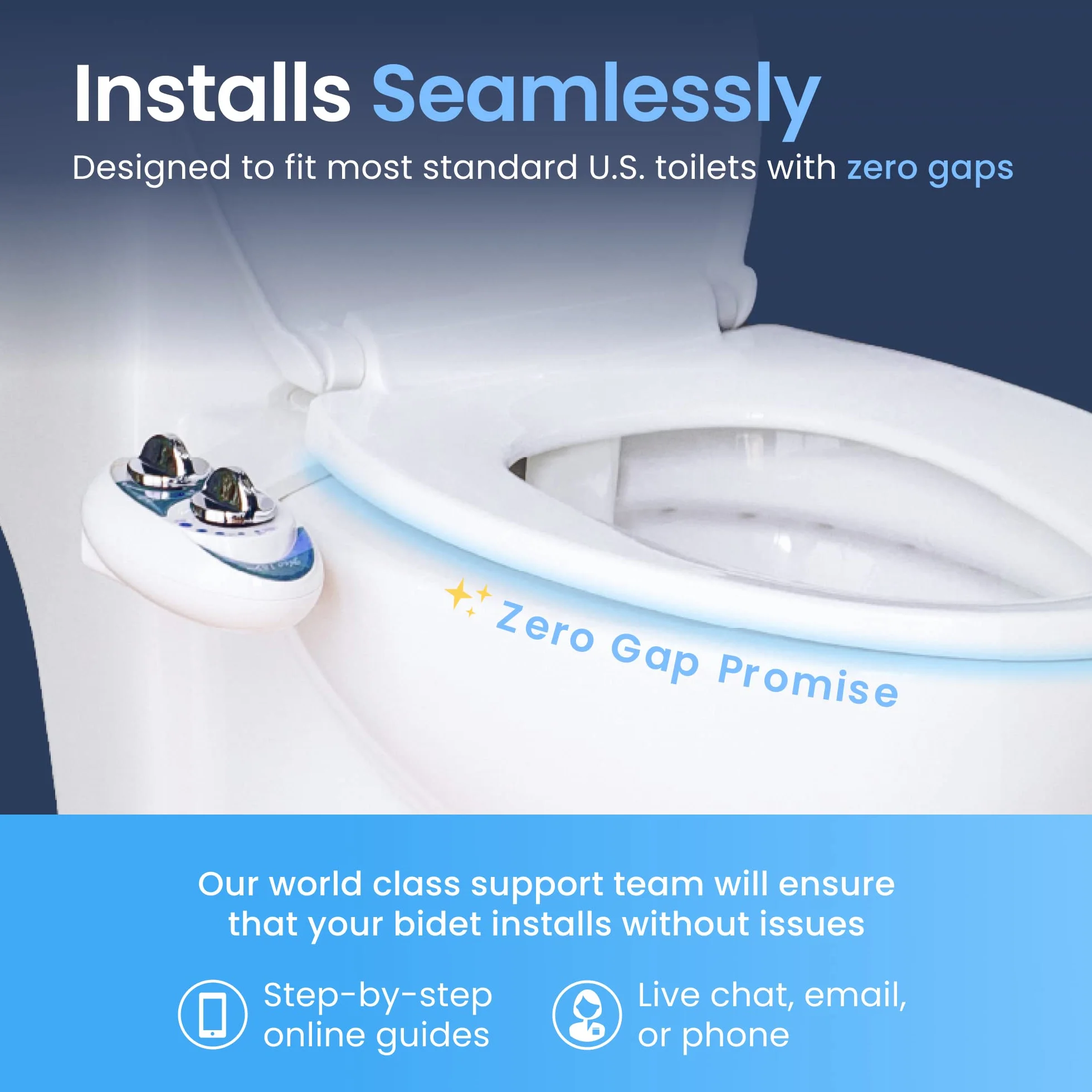 Luxe Bidet Neo 320 biała 320-samoczyszcząca podwójna dysza - gorąca i zimna woda nieelektryczna mechaniczna nasadka do toalety, 43 x 25,4 x 7,6 cm.