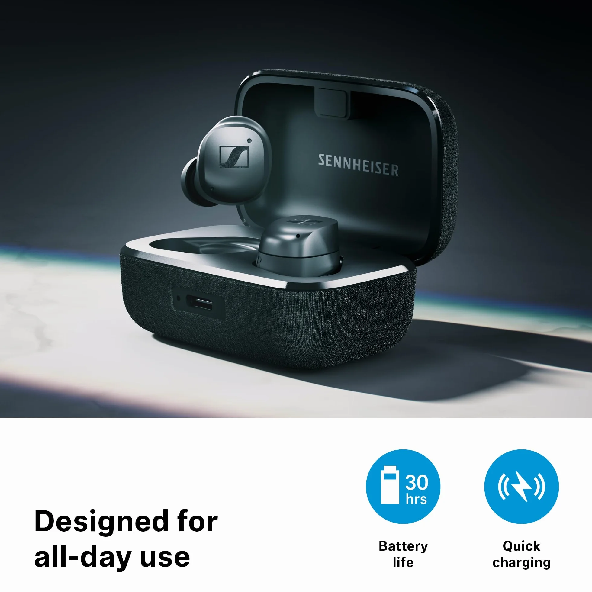 Sennheiser MOMENTUM True Wireless 4 Słuchawki Bluetooth 5.4 ANC 30h Czarny Grafitowy