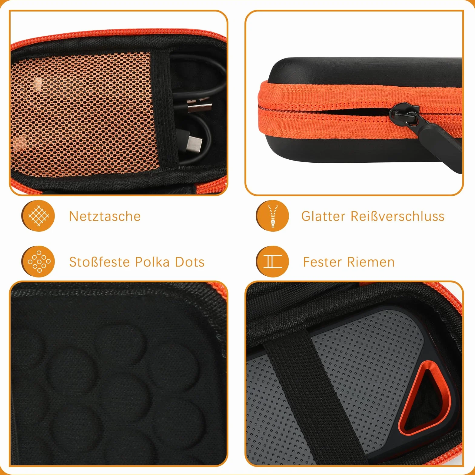 Twarde etui Sandisk Extreme PRO Portable SSD 128 GB 500 GB 1 TB 2 TB pokrowiec ochronny pomarańczowy