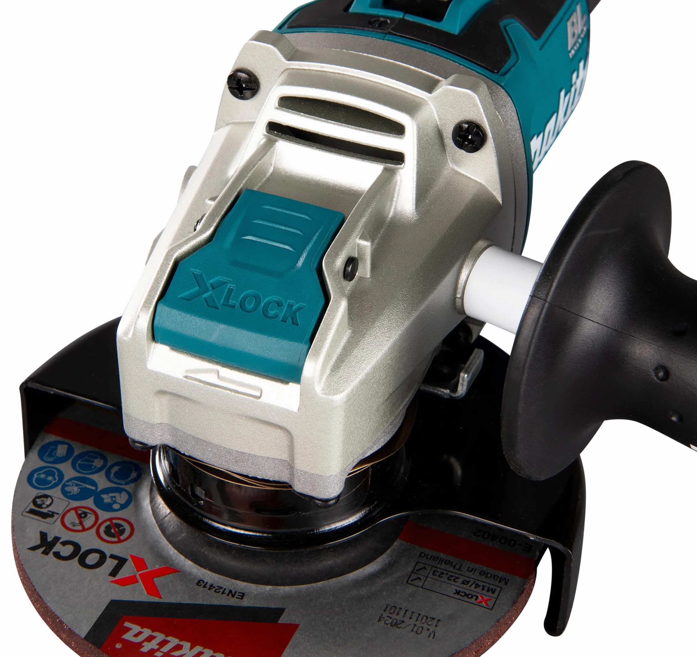 Makita DGA521ZX1 akumulatorowa szlifierka kątowa 18 V z przełącznikiem suwakowym (bez akumulatora, bez ładowarki), Zielona/Czarna