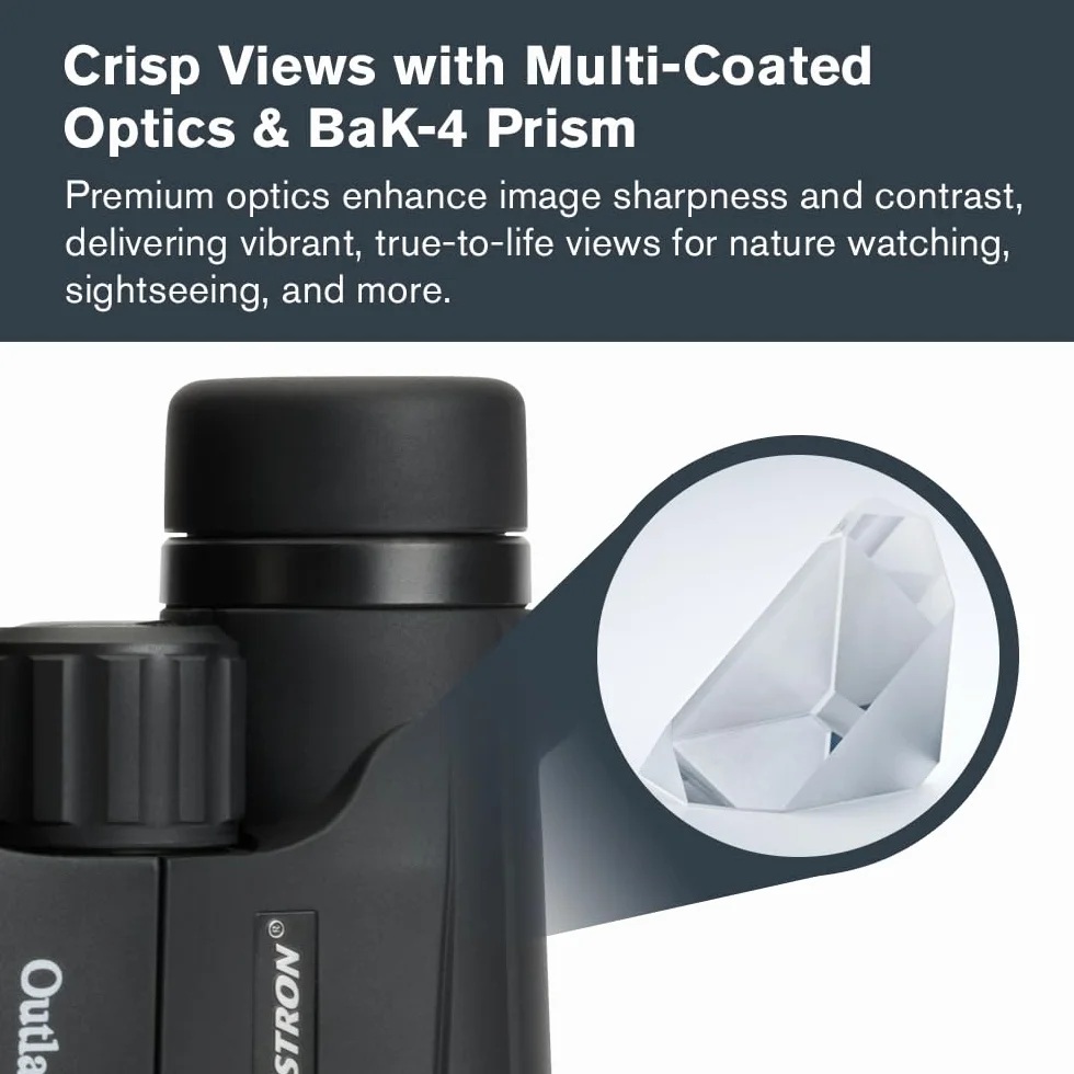 Celestron 71346 Outland X 8x42 Roof Prism Binoculars, Black