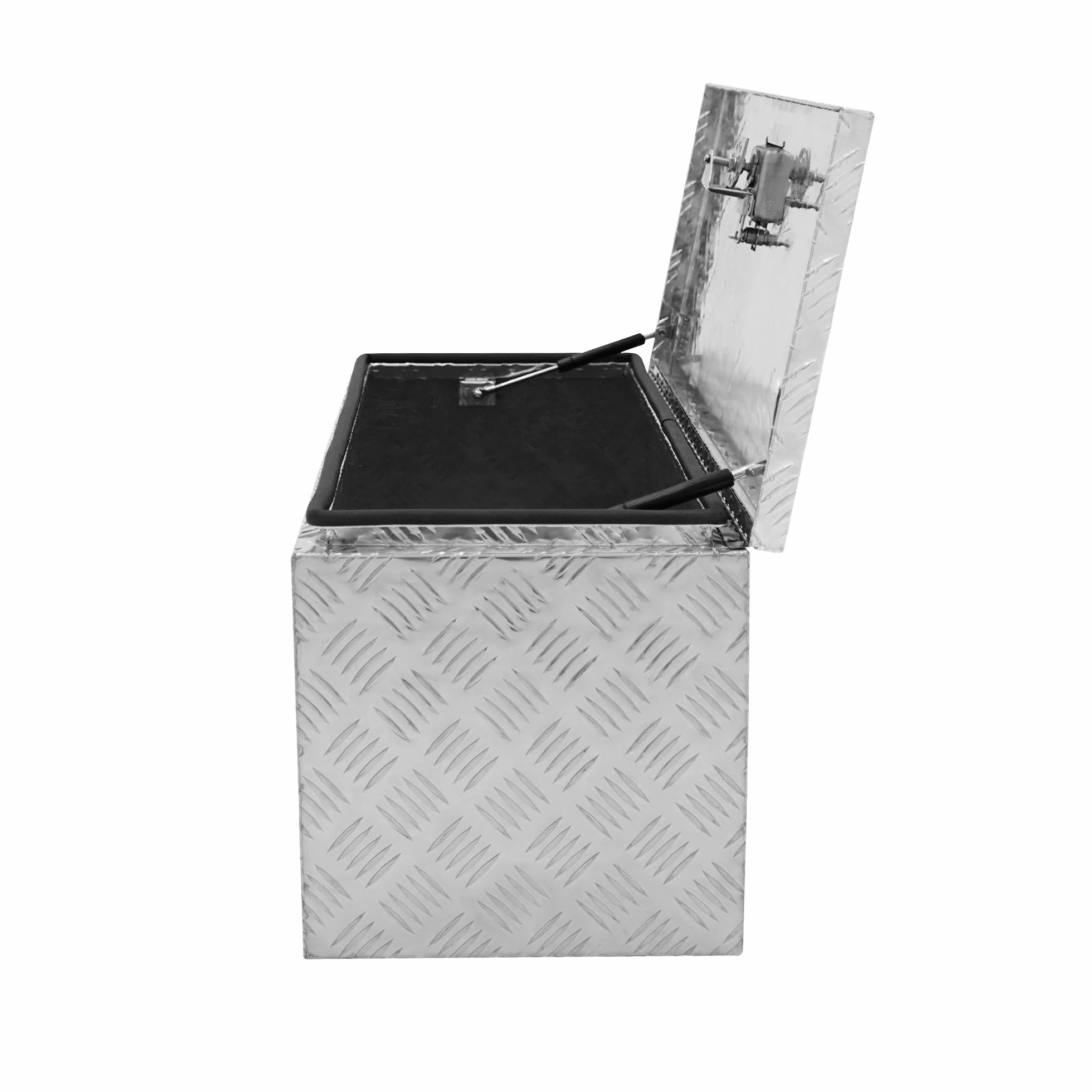 Aluminiowa skrzynka narzędziowa, zamykana skrzynia 102 l, 2 klucze, przyczepa, ciężarówka, furgonetka, skrytka, wytrzymała płyta kontrolna, gumowa podstawa i uszczelka, walizka do przenoszenia XL 810