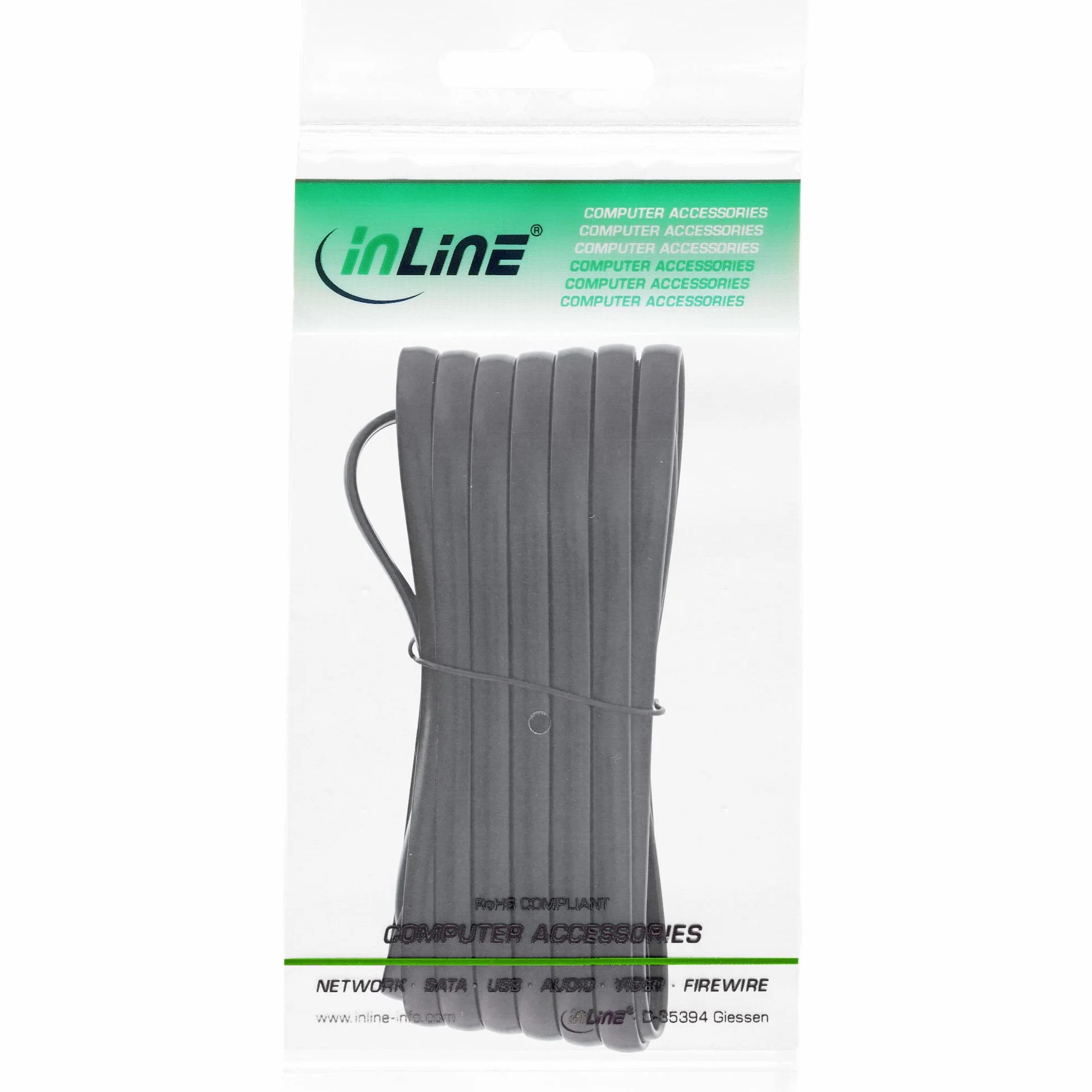 InLine kabel modułowy RJ12 1m 6P6C 6-żyłowa wtyczka/wtyczka