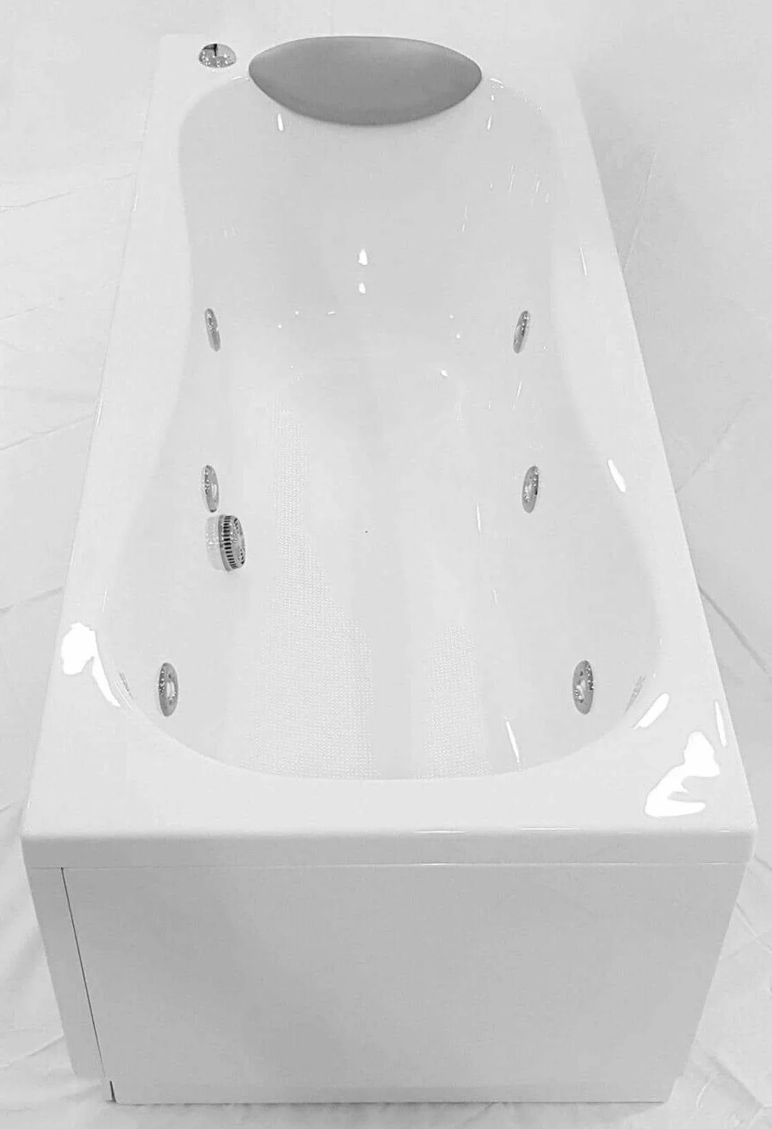 Novellini Calypso Eco Wanna 160 x 70 wys. 55 cm Hydro Whirlpool 6 strumieni odwracalny zapłon pneumatyczny kształt zewnętrzny prostokątny wewnętrzny osiem 2 panele akryl biały błyszczący kolumna