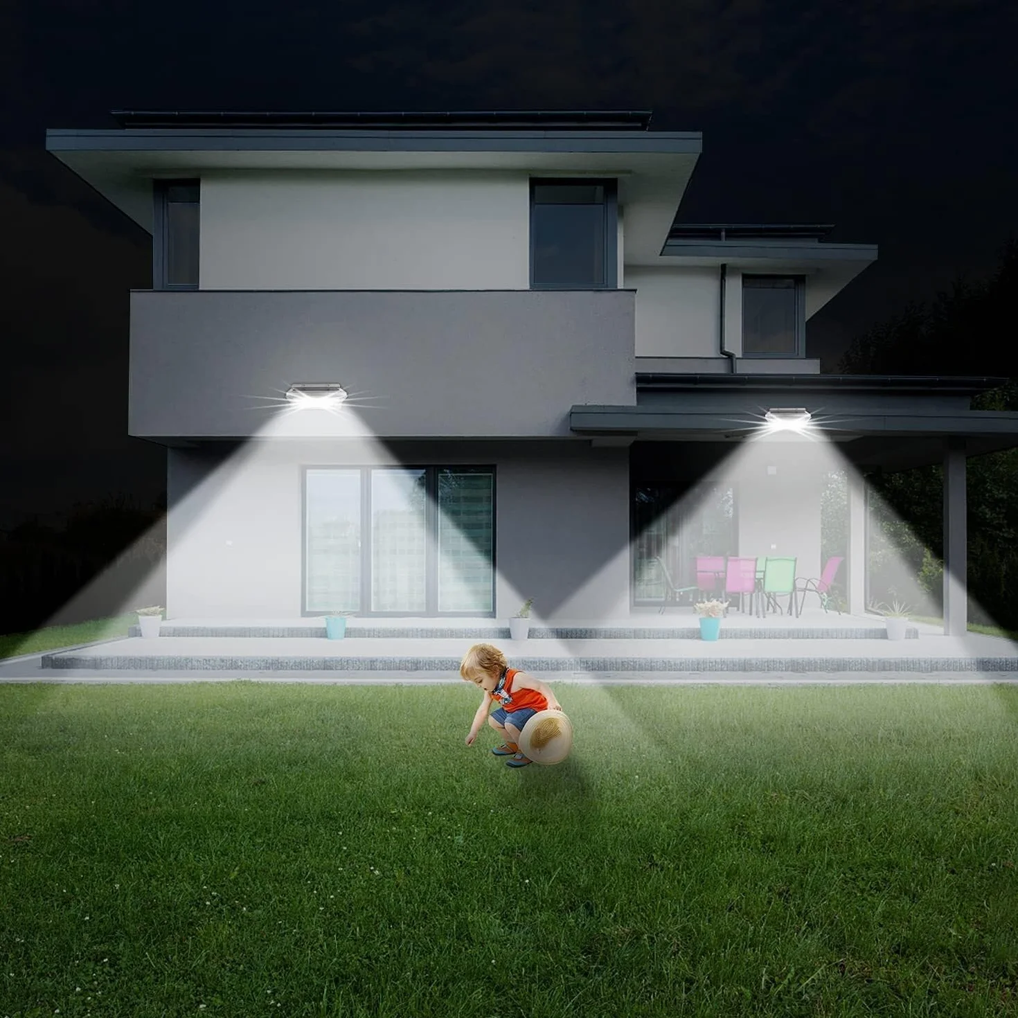 Zewnętrzna Lampa Solarna Lampy solarne, czujnik ruchu, zewnętrzne, zasilane diodami LED, ze stali nierdzewnej Światła Słonecznego Nowoczesne