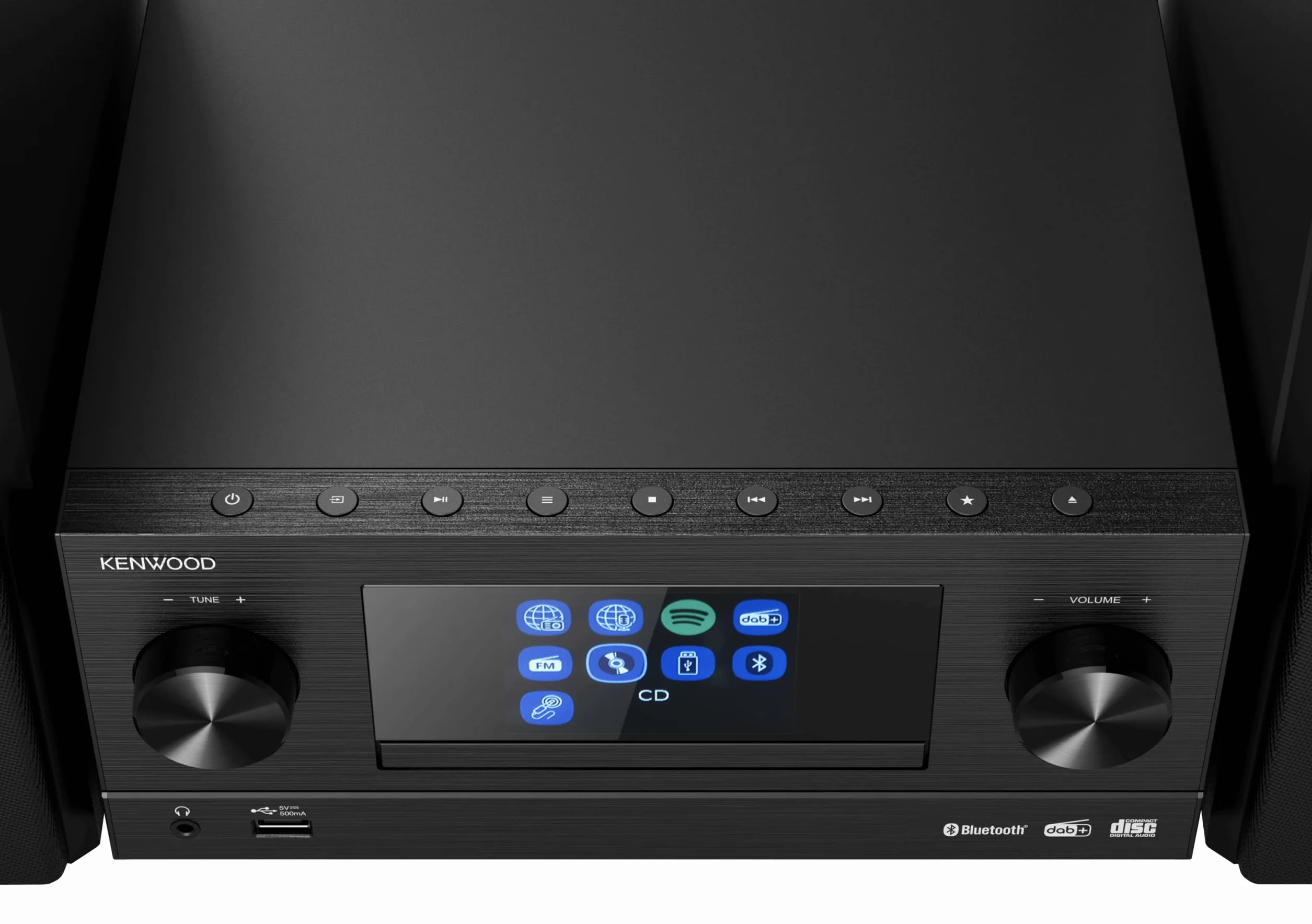 KENWOOD M-9000S-B Micro System Hi-Fi z CD, DAB+, radiem internetowym, Bluetooth, USB, kolorowym wyświetlaczem TFT
