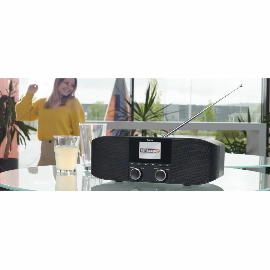 Hama DAB Plus Radio Kuchenne Bluetooth DR1410BT Cyfrowe Stereo Budzik AUX 3,5 mm FM Kolorowy Wyświetlacz Czarny