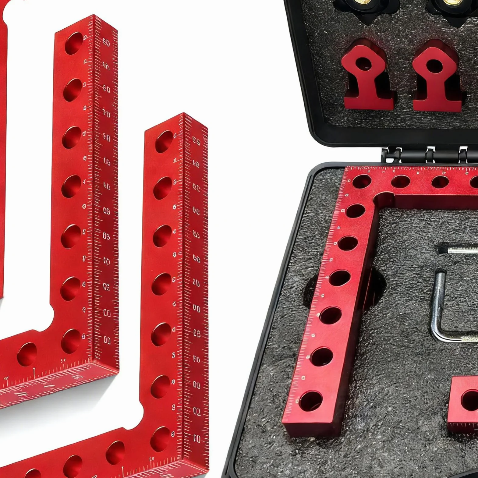 Zaciski Pozycjonujące 90 Stopni Precyzyjny Narożnik Ze Stopu Aluminium Ze | Kątownik 90 Stopni do Stolarstwa, Szuflad, Szafek, Ramek na Zdjęcia, dla Hobbystów i