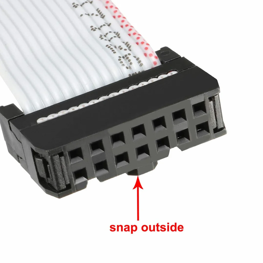 sourcing map IDC 14-pinowy płaski szary elastyczny kabel Jumper 66 cm 2,54 mm Pitch
