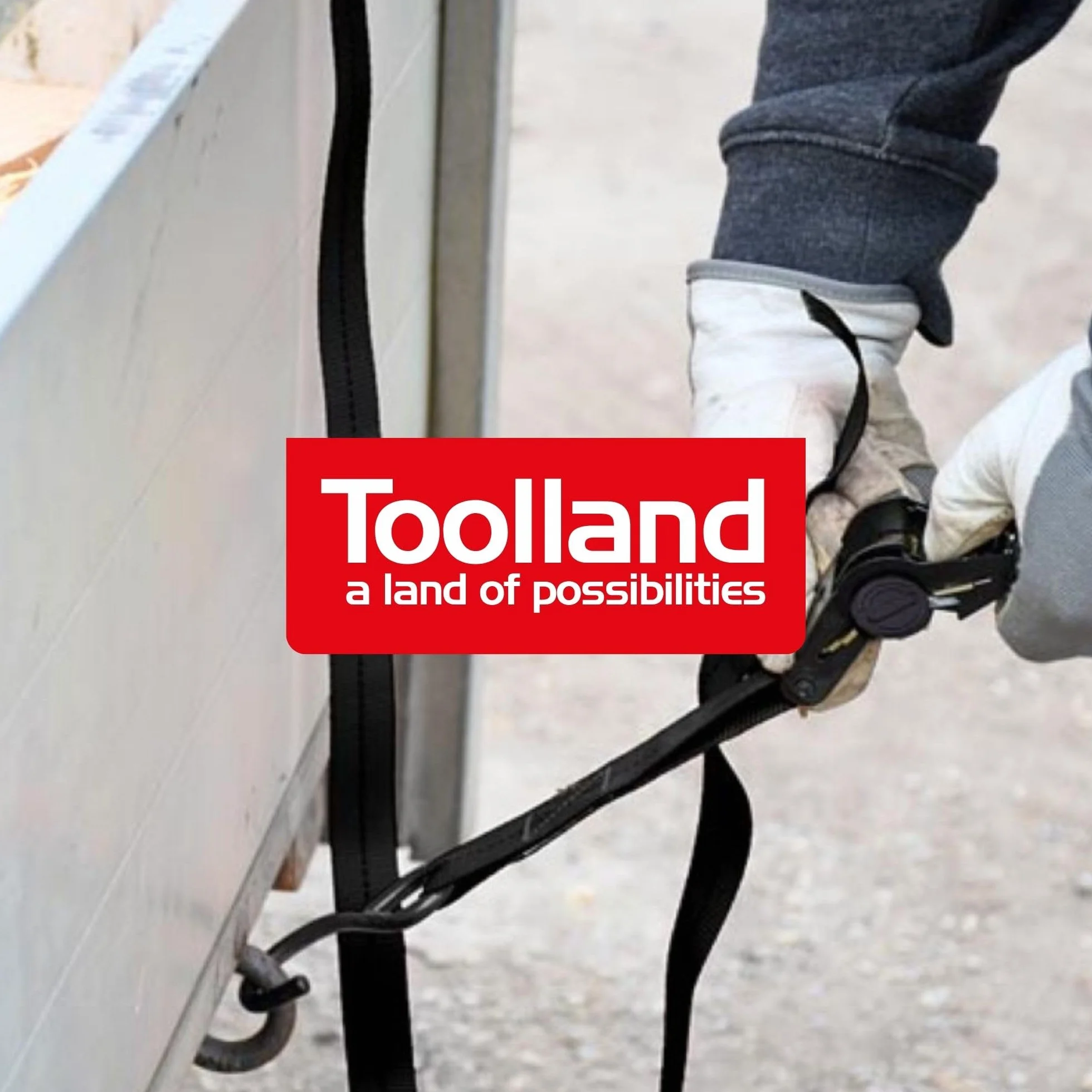 Toolland Zestaw pasów mocujących, 2 sztuki, dwuczęściowe, z grzechotką i hakami w kształcie litery S, samozwijające się, do zabezpieczenia ładunku, max. 300 kg, poliester, pomarańczowy, 3 m x 25 mm, 1