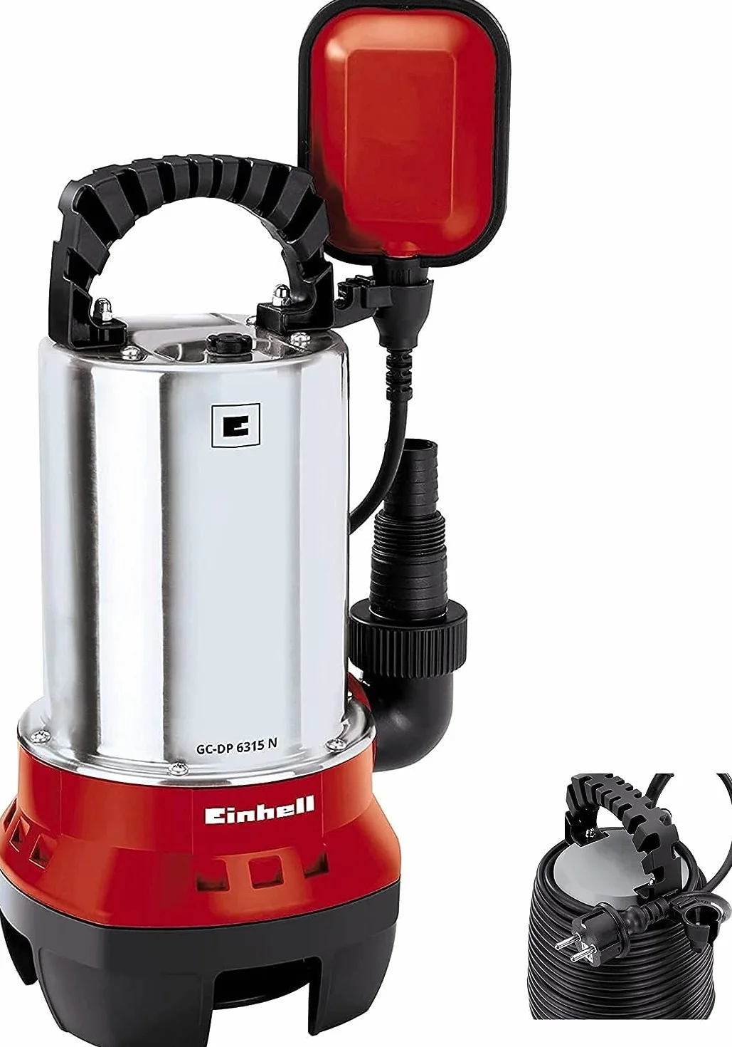 Einhell 4170491 Pompa Zanurzeniowa do Brudnej Wody, 630 W, 230 V, Czerwony, Czarny, ‎20 x 17 x 40 cm; 5.5 kg