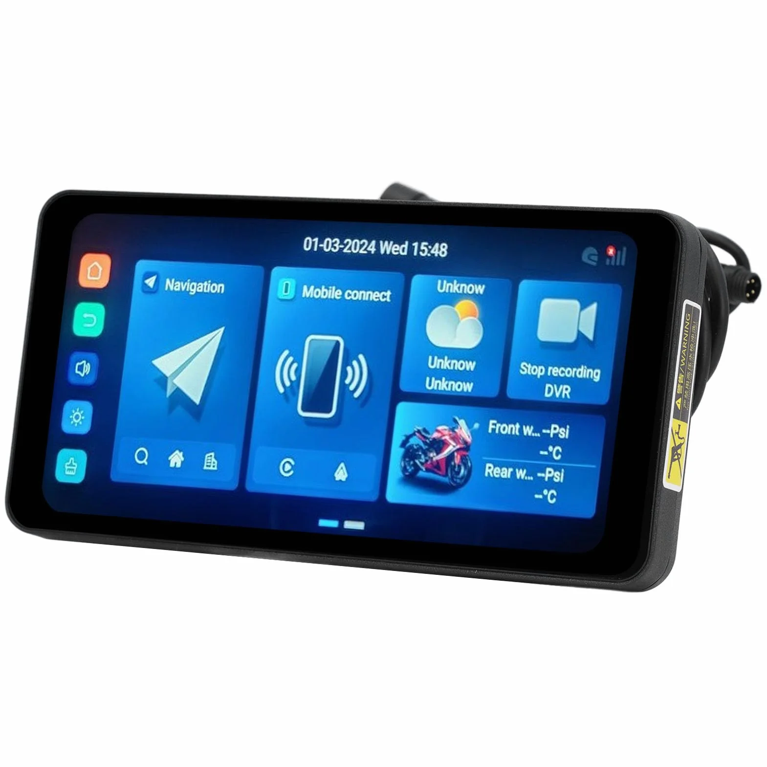 Motocyklowy System Nawigacji GPS 7in z Podwójnym Bluetooth, Płaszcz Przeciwdeszczowy, Android Auto Carplay