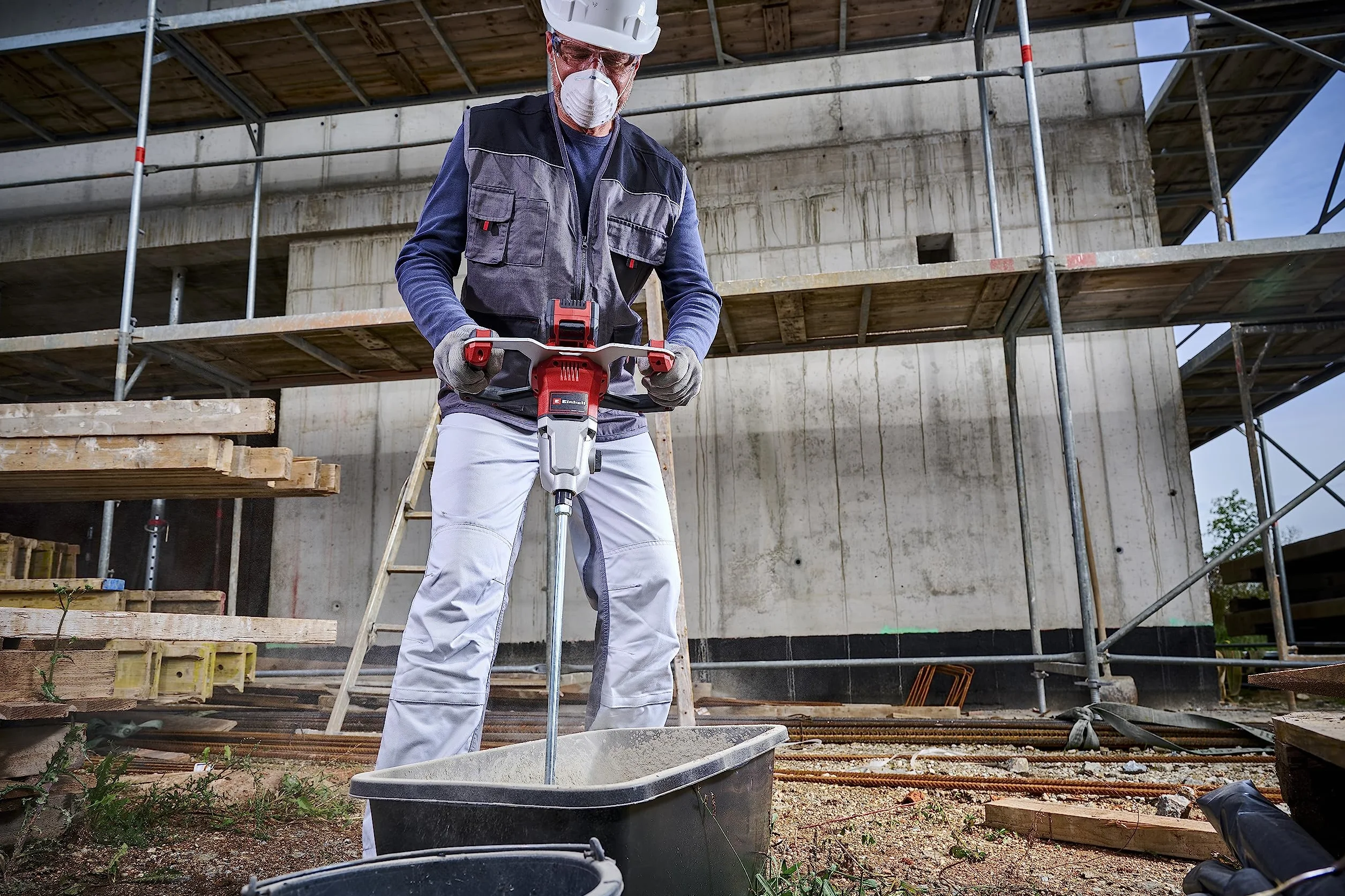 Einhell Professional TP-MX 18-2 Li BL Solo Power X-Change bateria mieszająca (2-biegowy napęd, bezszczotkowy, maks. 720 min-1, w zestawie mieszadło Ø 120 mm, bez baterii)