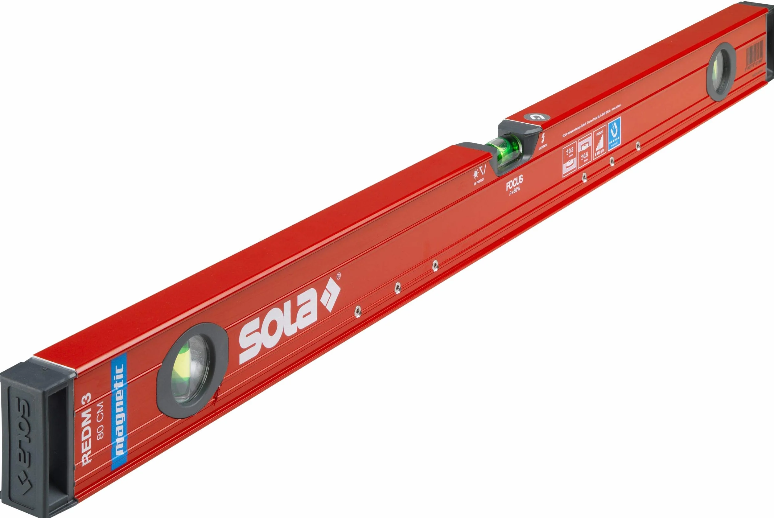 Poziomica magnetyczna LM Big REDM 3 80cm powlek.proszkowo Sola