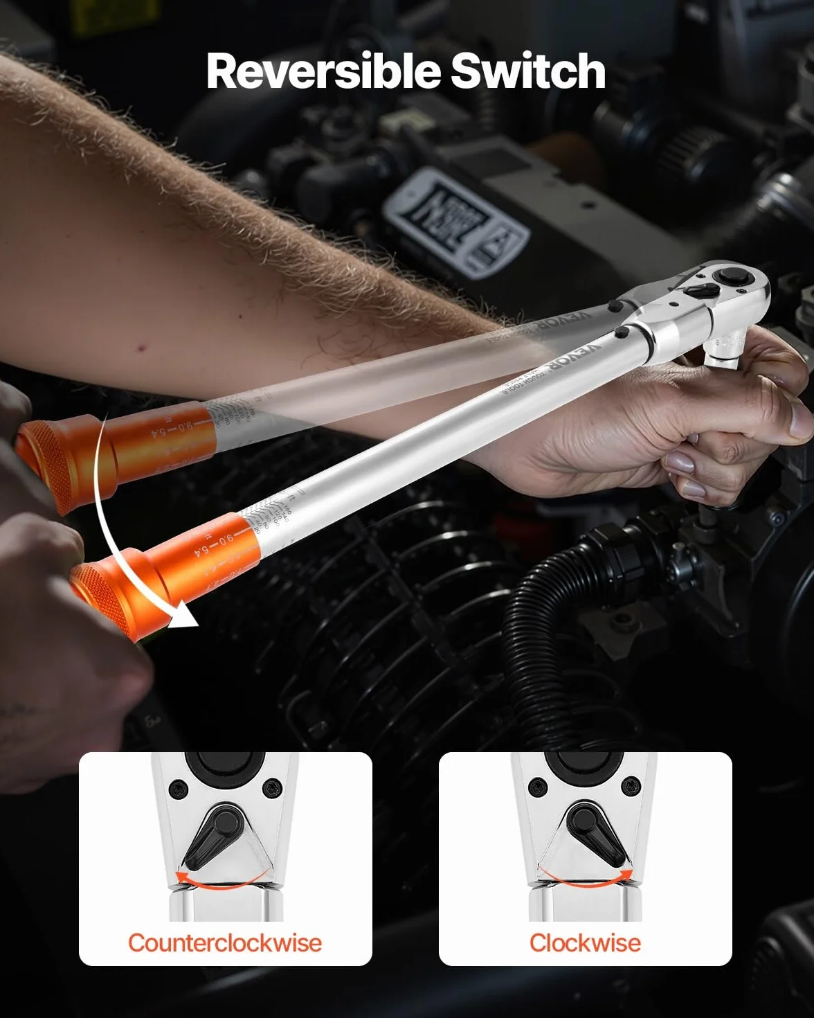 Telescopic Ratchet Regulowany klucz dynamometryczny typu Click Napęd 1/2 cala 20–160 lbf-ft ​​Wagi dwukierunkowe i dwuzakresowe z adapterem mały klucz dynamometryczny