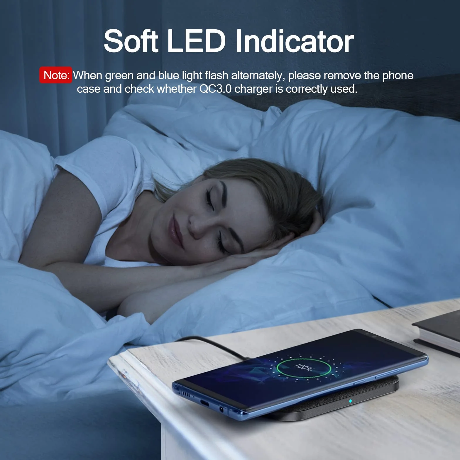 AGPTEK 15W ładowarka indukcyjna bezprzewodowa Qi do iPhone Samsung Huawei Xiaomi